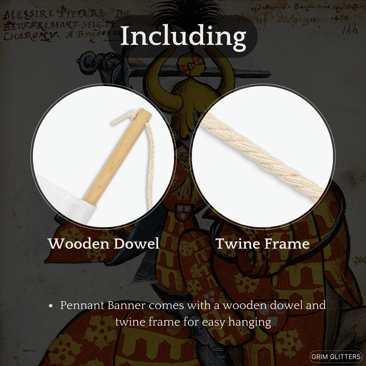 The Count of Charny Pennant Banner