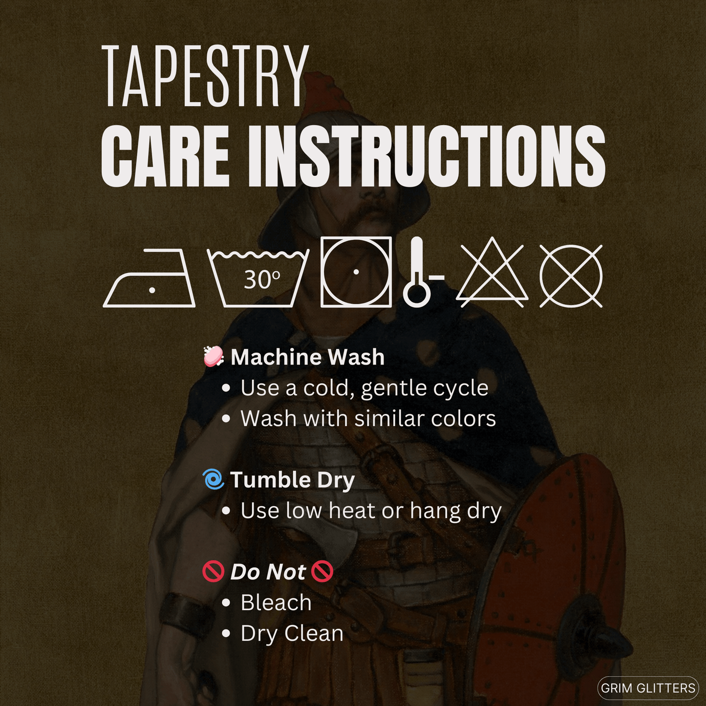 Boudewijn I Tapestry - Albrecht De Vriendt - Grim GlittersHome Decor88" × 104"