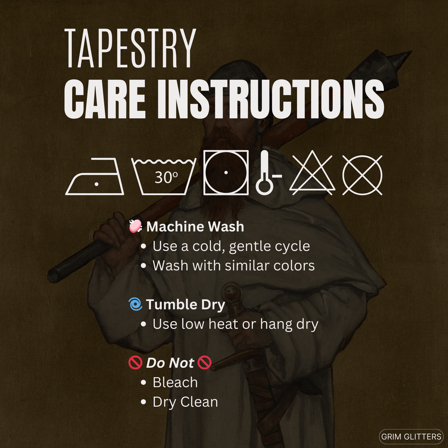 Boudewijn II Tapestry - Albrecht De Vriendt - Grim GlittersHome Decor88" × 104"