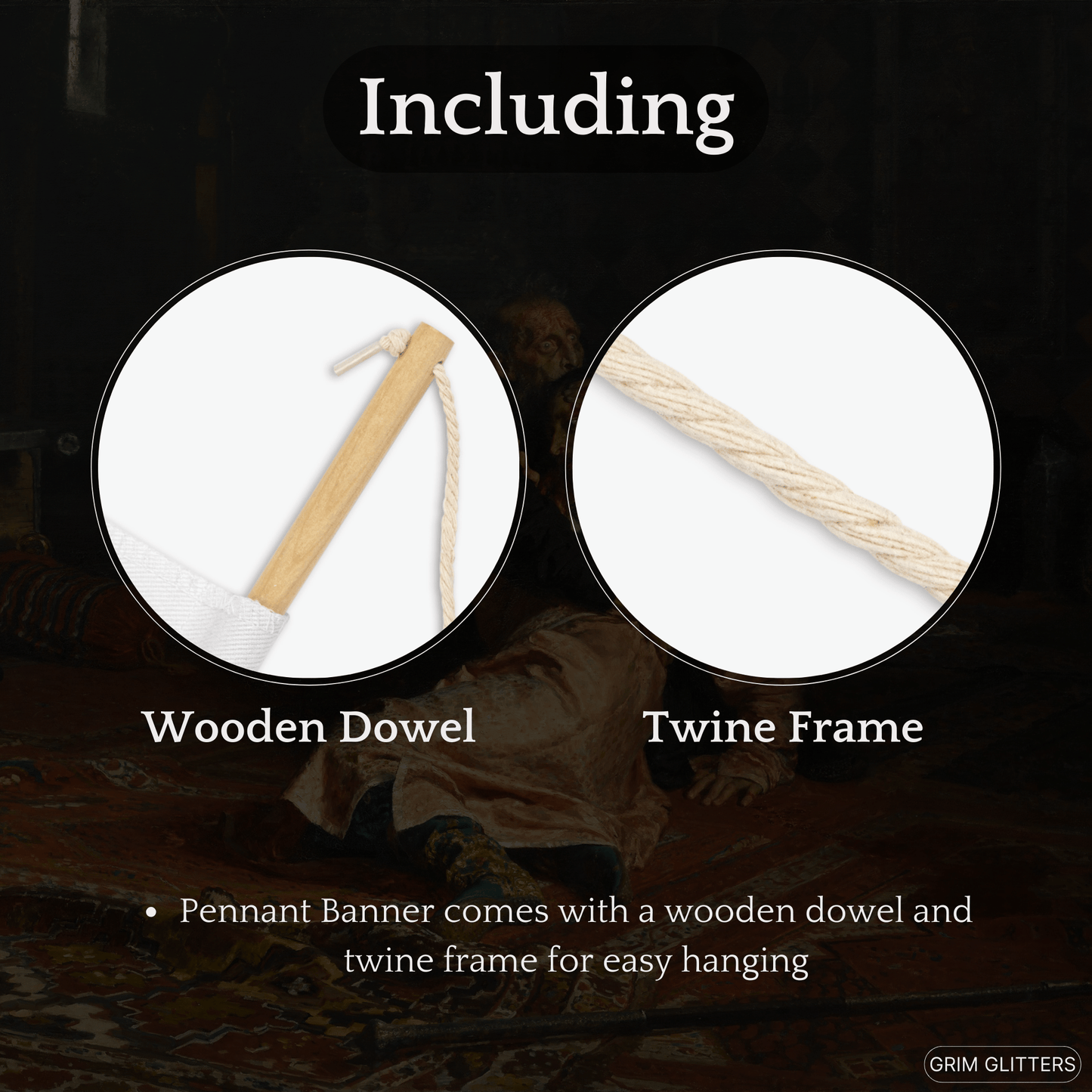 Ivan the Terrible and His Son Ivan Pennant Banner - Ilya Repin - Grim GlittersHome Decor18" × 21"