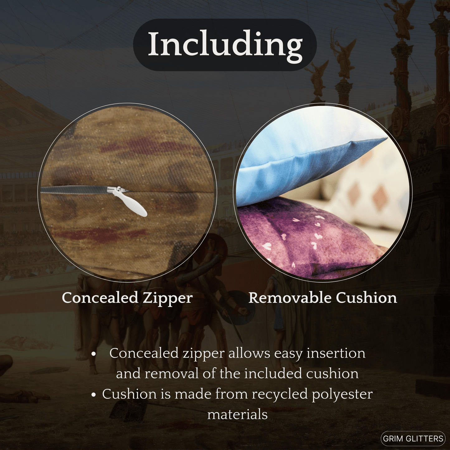 Roman Gladiator Lumbar Pillow - Hail Caesar! We Who Are about to Die Salute You - Jean - Leon Gerome - Grim GlittersHome Decor20" × 14"