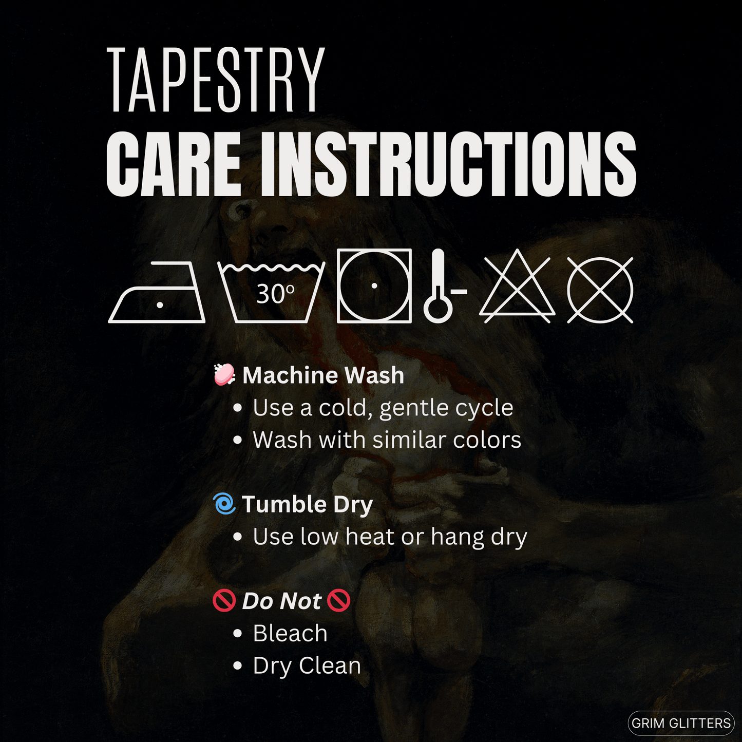 Saturn Devouring His Son Tapestry - Francisco Goya - Grim GlittersHome Decor88" × 104"