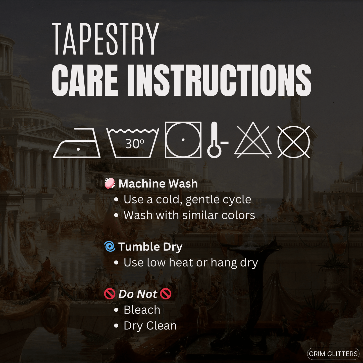 The Course of Empire: The Consummation of Empire Tapestry - Thomas Cole - Grim GlittersHome Decor104" × 88"