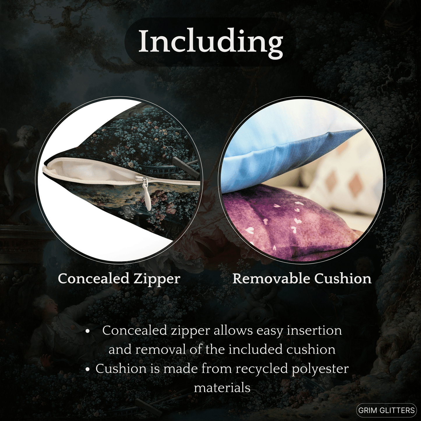 The Swing Square Pillow - Jean - Honore Fragonard - Grim GlittersHome Decor20" × 20"