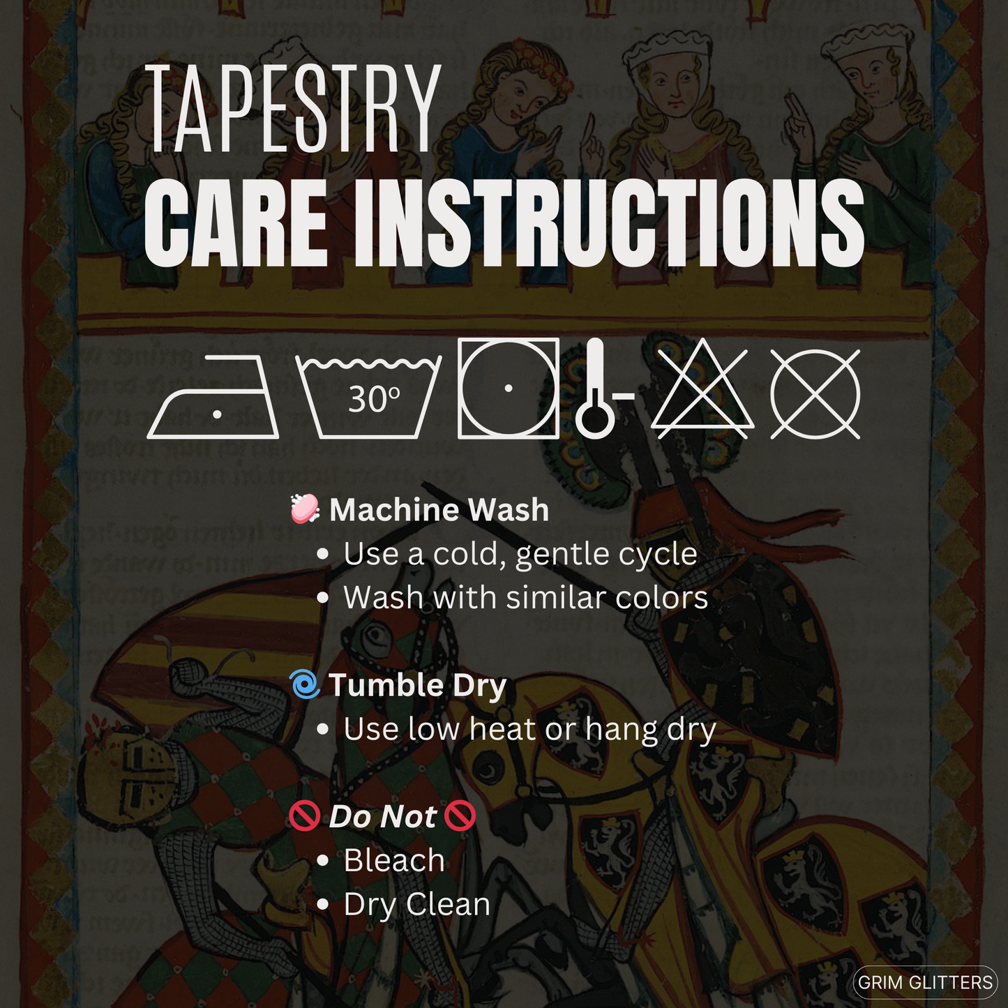 Walther von Klingen Tapestry - Codex Manesse - Grim GlittersHome Decor88" × 104"