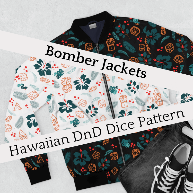 Hawaiian DnD Dice Bomber JacketsGrim Glitters