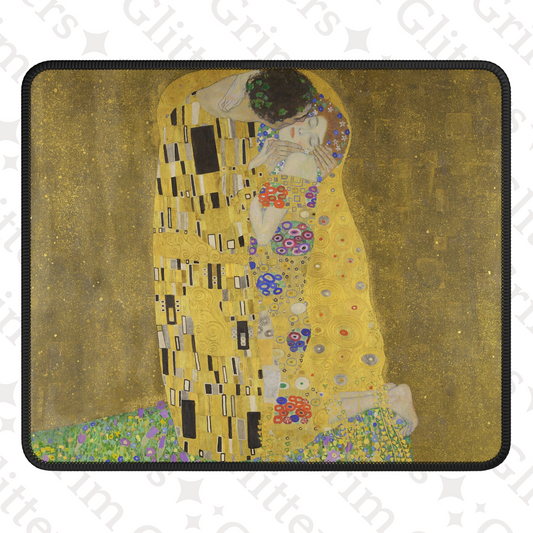 Enhance your gaming experience with The Kiss Gaming Mouse Pad from Grim Glitters. Inspired by Gustav Klimt's iconic masterpiece, this mouse pad combines artistic elegance with modern functionality, making it a stunning addition to any gaming setup or work