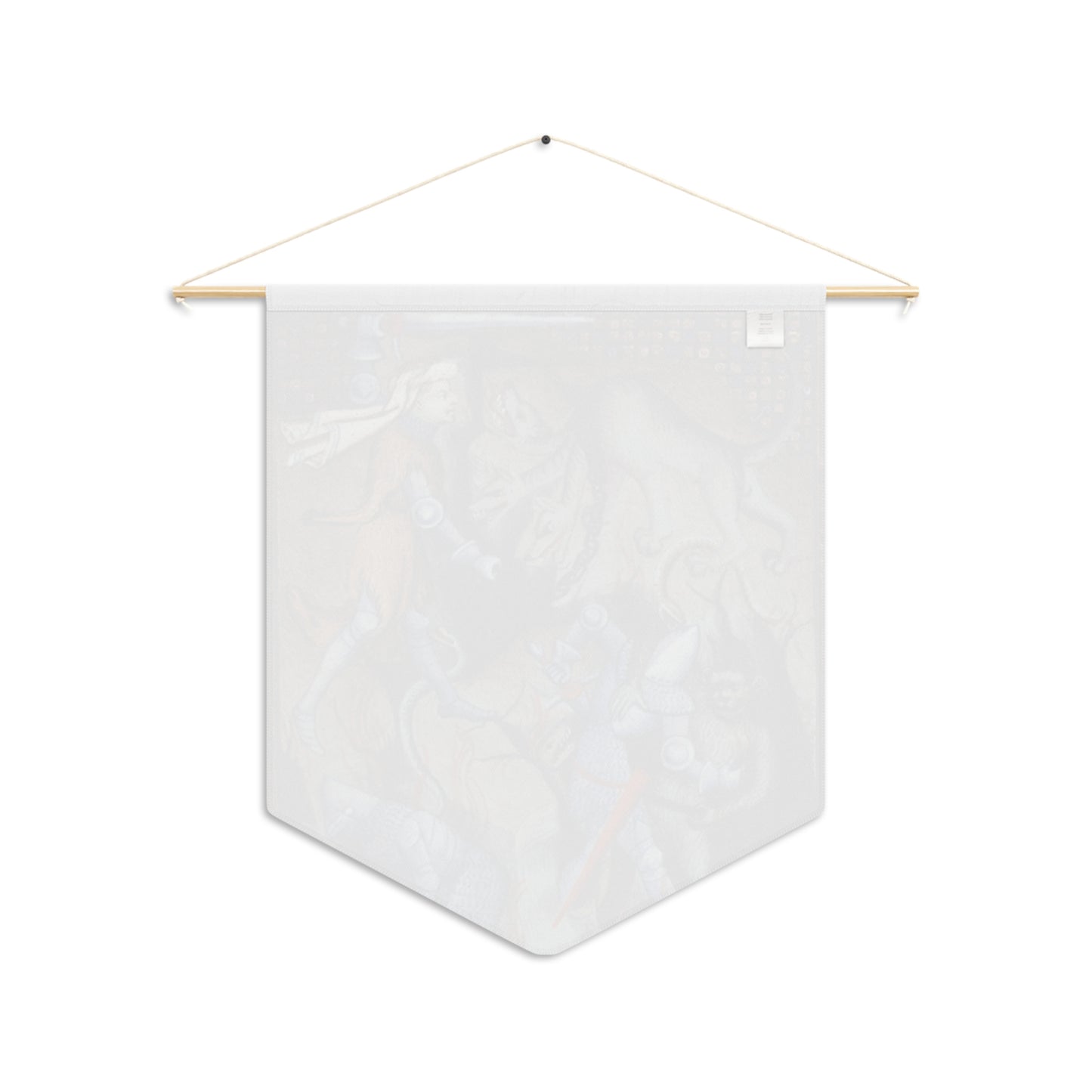 Hercules slaying Cerberus, and Theseus and Pirithous battling demons Pennant Banner - Book of the Queen Manuscript - Medieval French Art