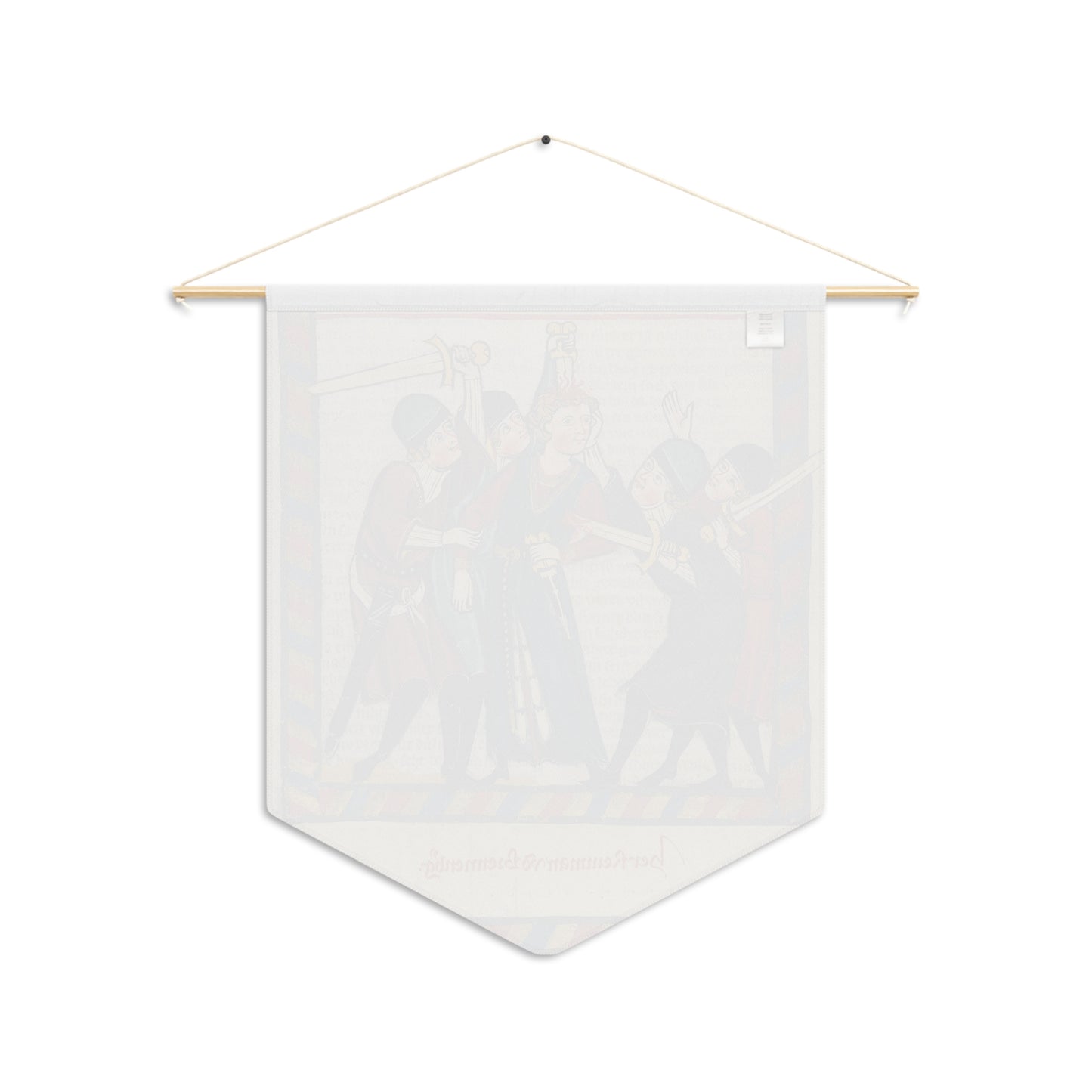 Reinmar von Brennenberg Pennant Banner - Codex Manesse - Medieval German Art - Historic Home Decor - Tragic Knight Wall Art - Wall Hanging