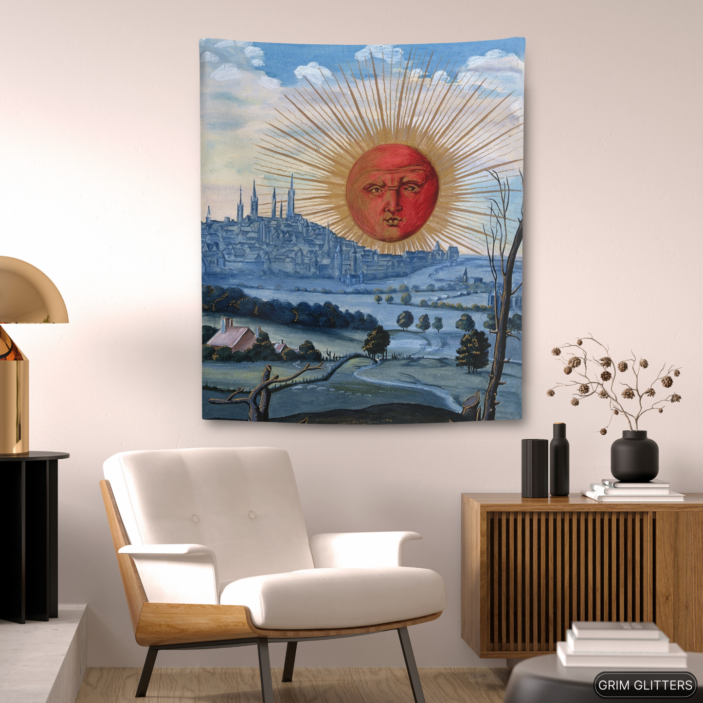 Splendor Solis Tapestry - A Red Sun Rises