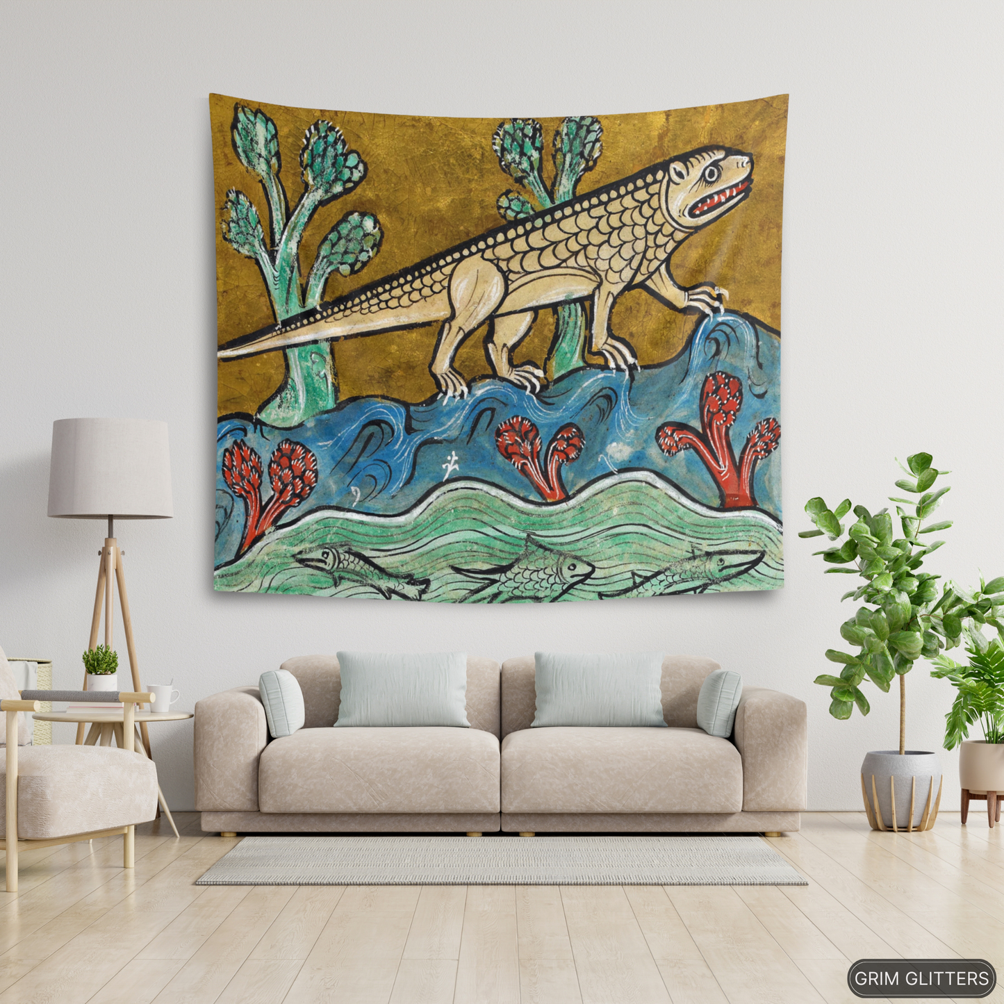 Crocodile Tapestry - Rochester Bestiary