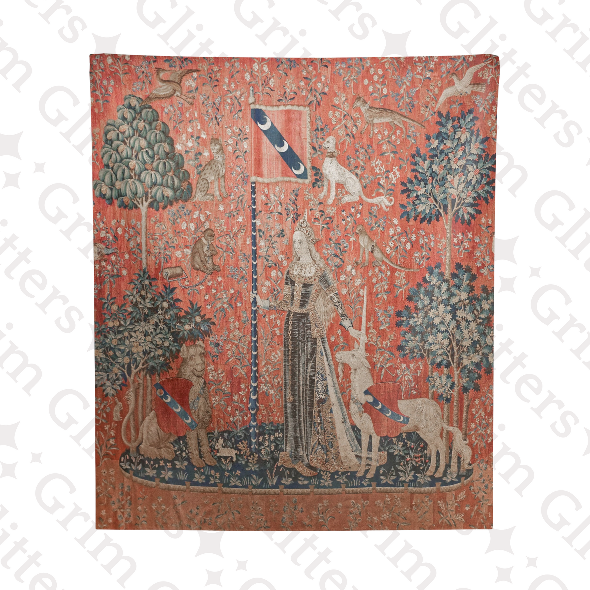 Step into medieval art with The Lady and the Unicorn (Touch) Tapestry. This piece brings historical charm and magic, perfect for any room.