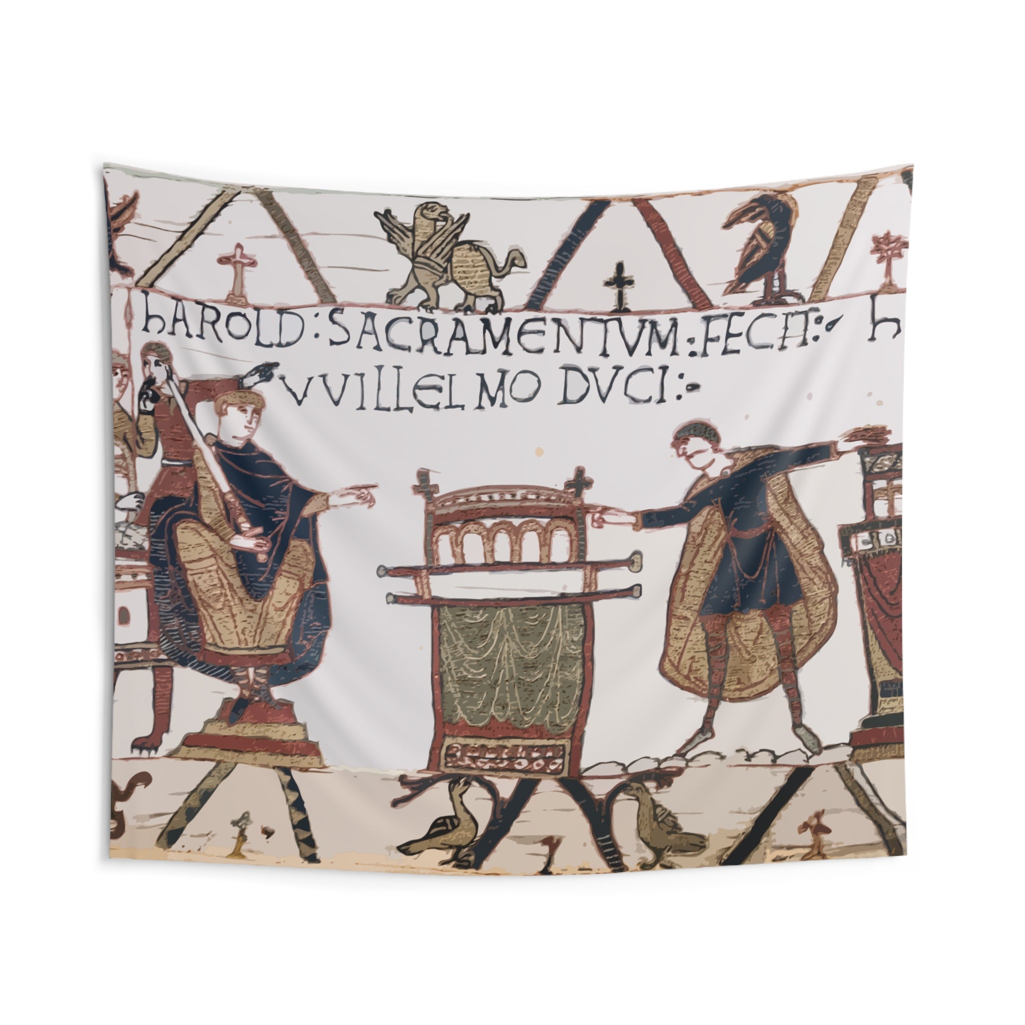 Bayeux Style Indoor Tapestry Harold Swearing Oath on Holy Relics