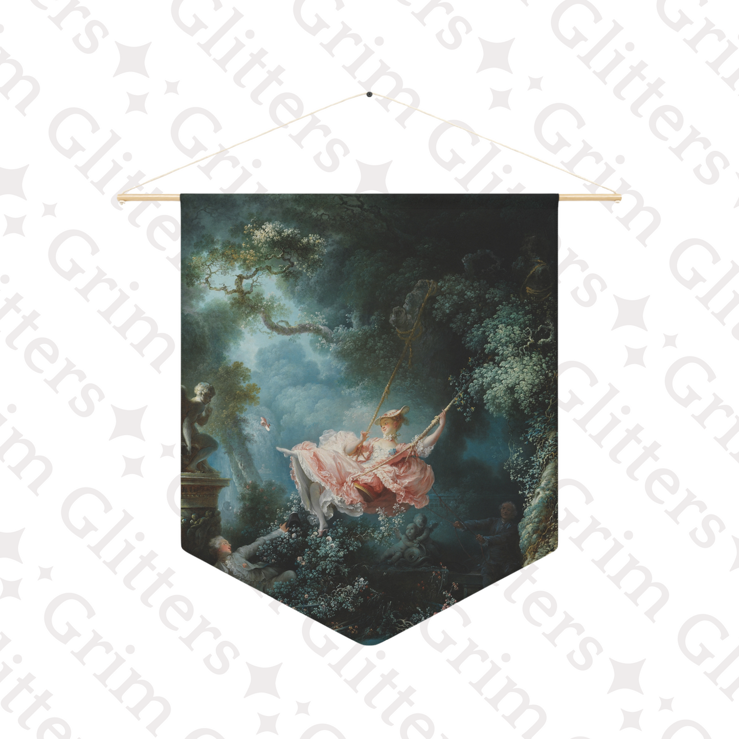 The Swing Pennant Banner - Jean-Honore Fragonard