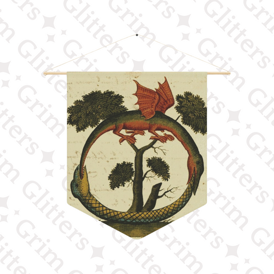 Dragon Ouroboros Pennant Banner - Clavis Artis Manuscript