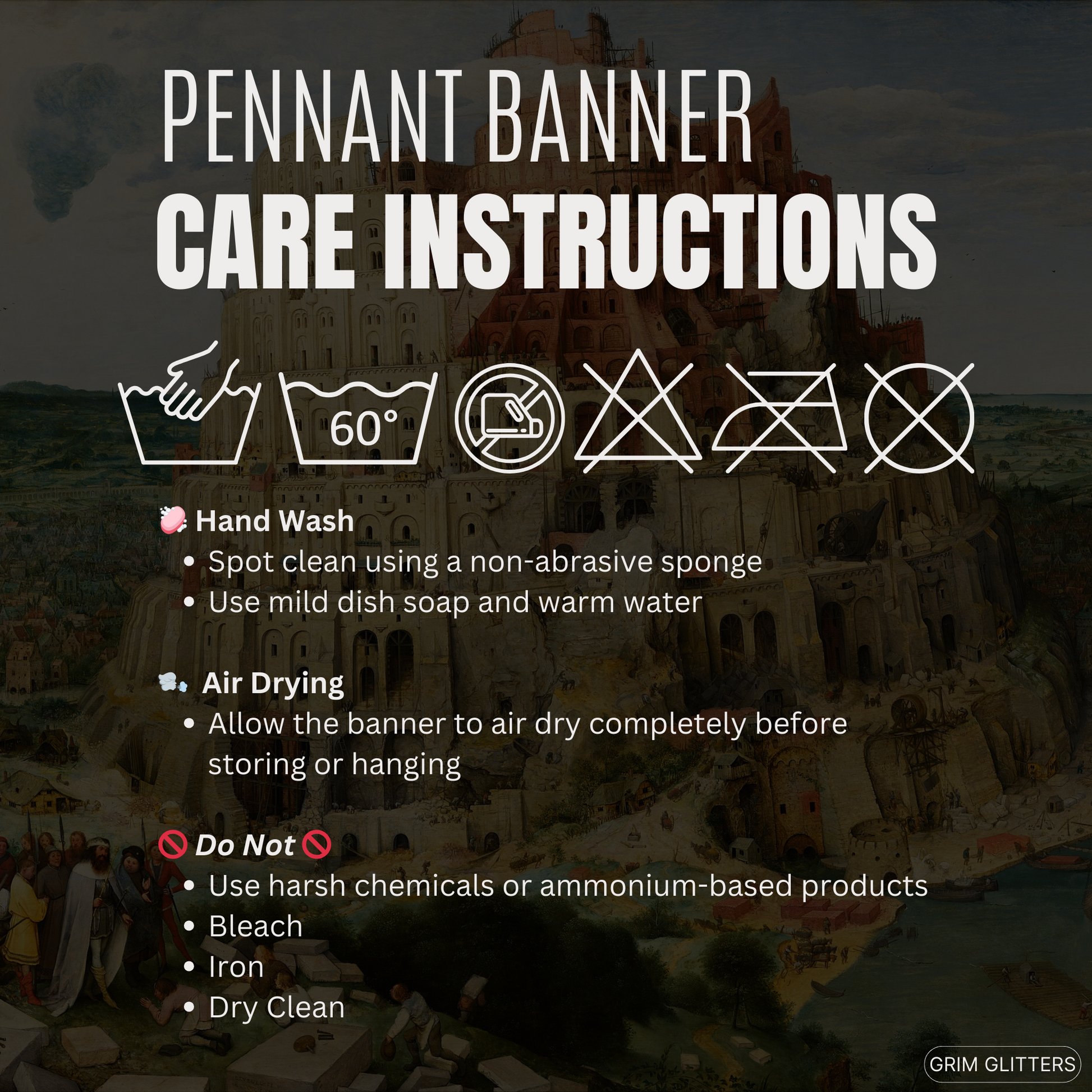 Embark on a biblical journey with the Tower of Babel Pennant Banner. Inspired by Pieter Bruegel's masterpiece, it adds spiritual depth and medieval flair to your decor.