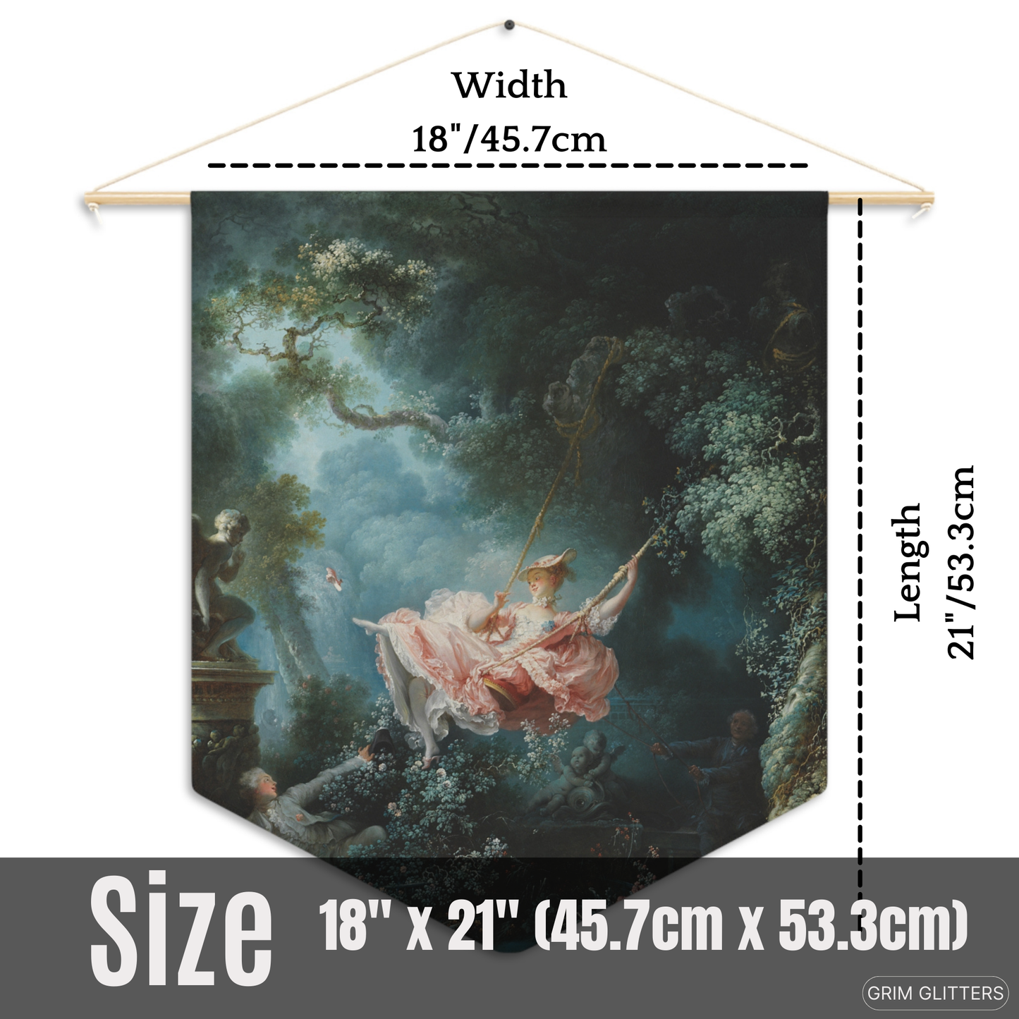 The Swing Pennant Banner - Jean-Honore Fragonard