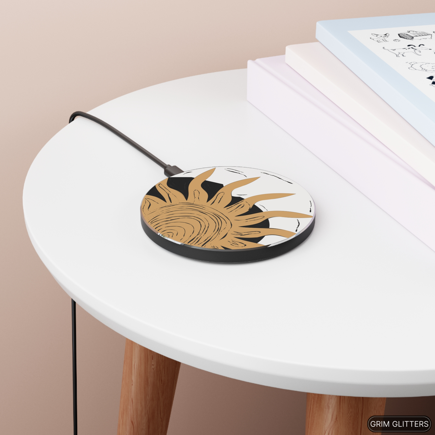 Charge your devices with celestial charm using the Vintage Sun and Moon Wireless Charger. This pad combines nostalgic design with modern convenience.