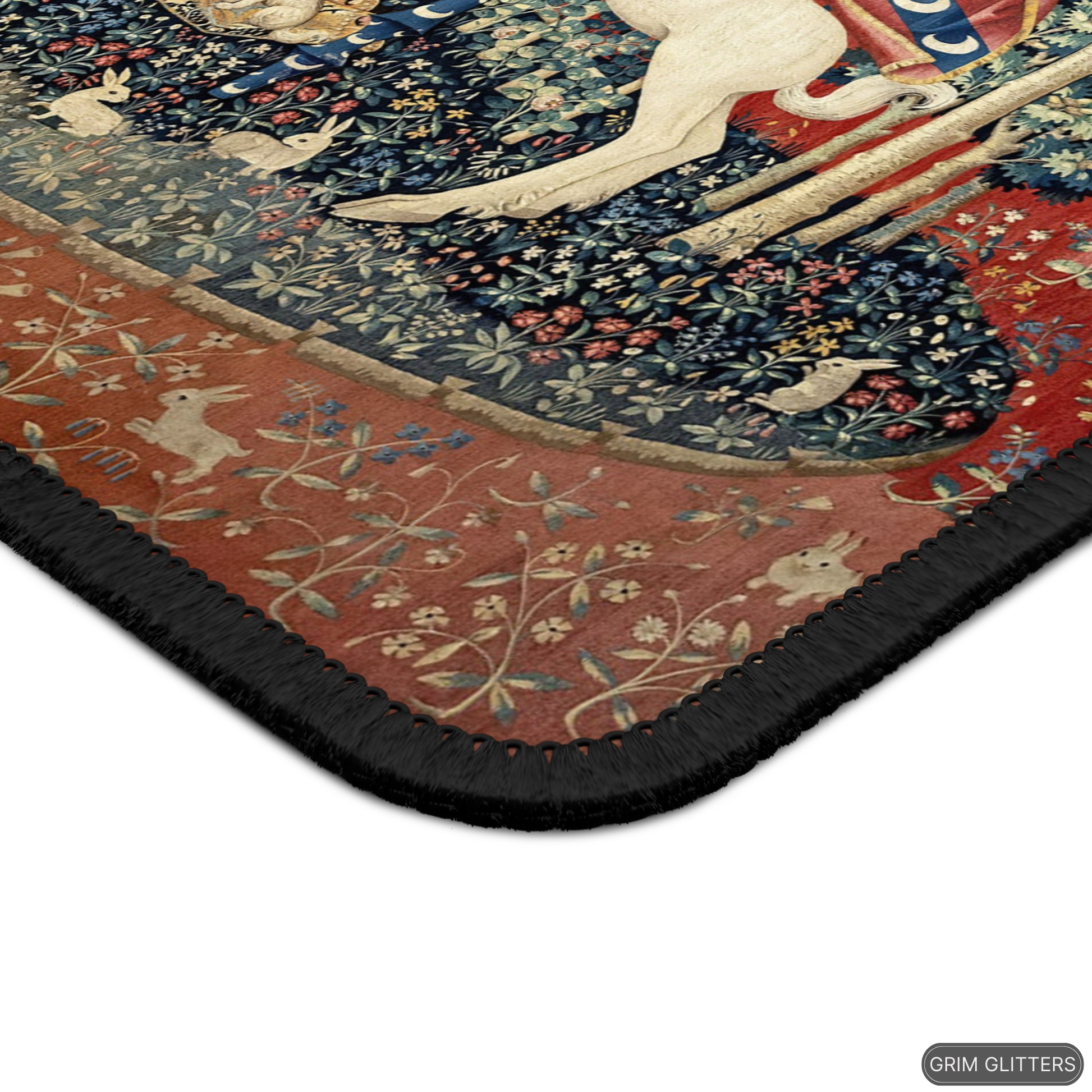 Enhance your gaming experience with the enchanting Lady and the Unicorn (Taste) Gaming Mouse Pad from Grim Glitters. Inspired by the iconic medieval tapestry, this mouse pad combines historical charm with modern functionality, adding a touch of elegance t