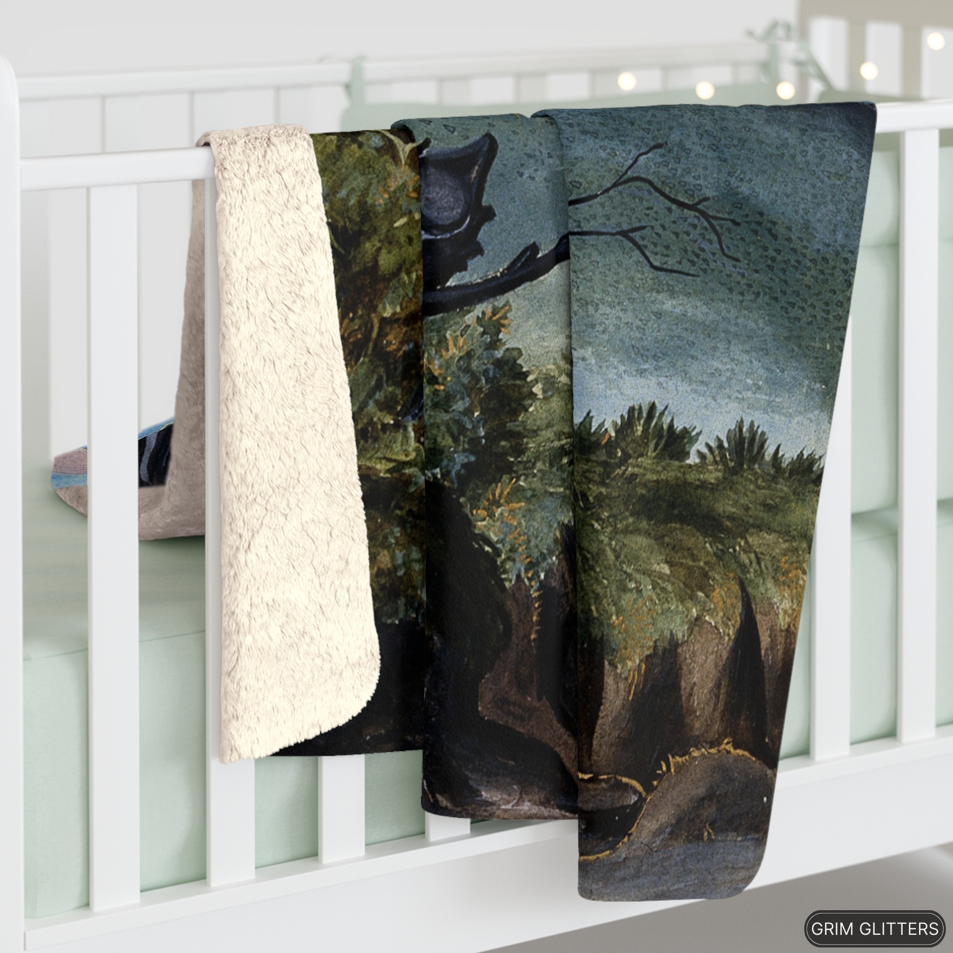 Wrap yourself in the mystique of medieval art with the Splendor Solis Sherpa Fleece Blanket from Grim Glitters. Featuring the "A Black Sun Descends" design.