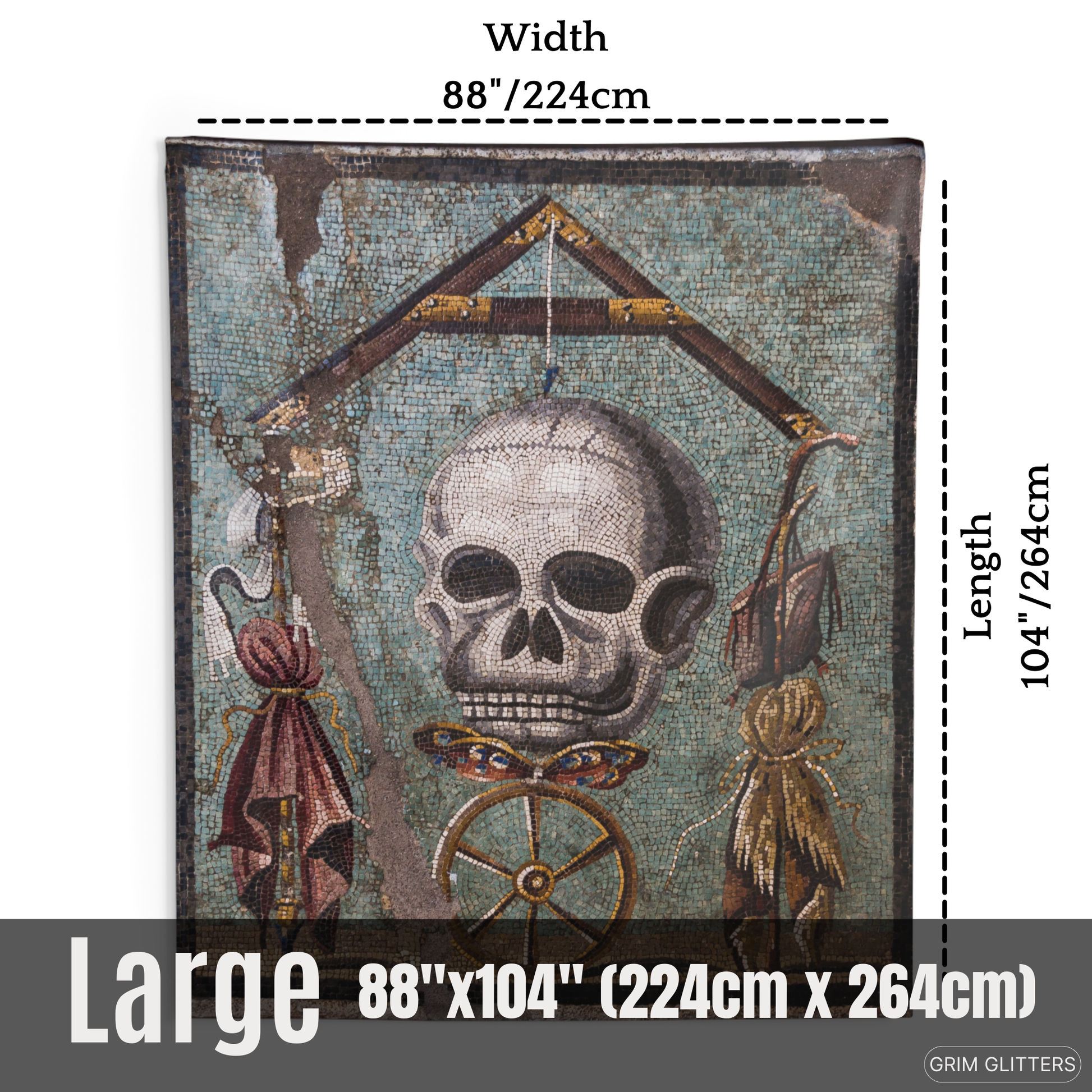 Memento Mori Mosaic Tapestry - Grim Glitters