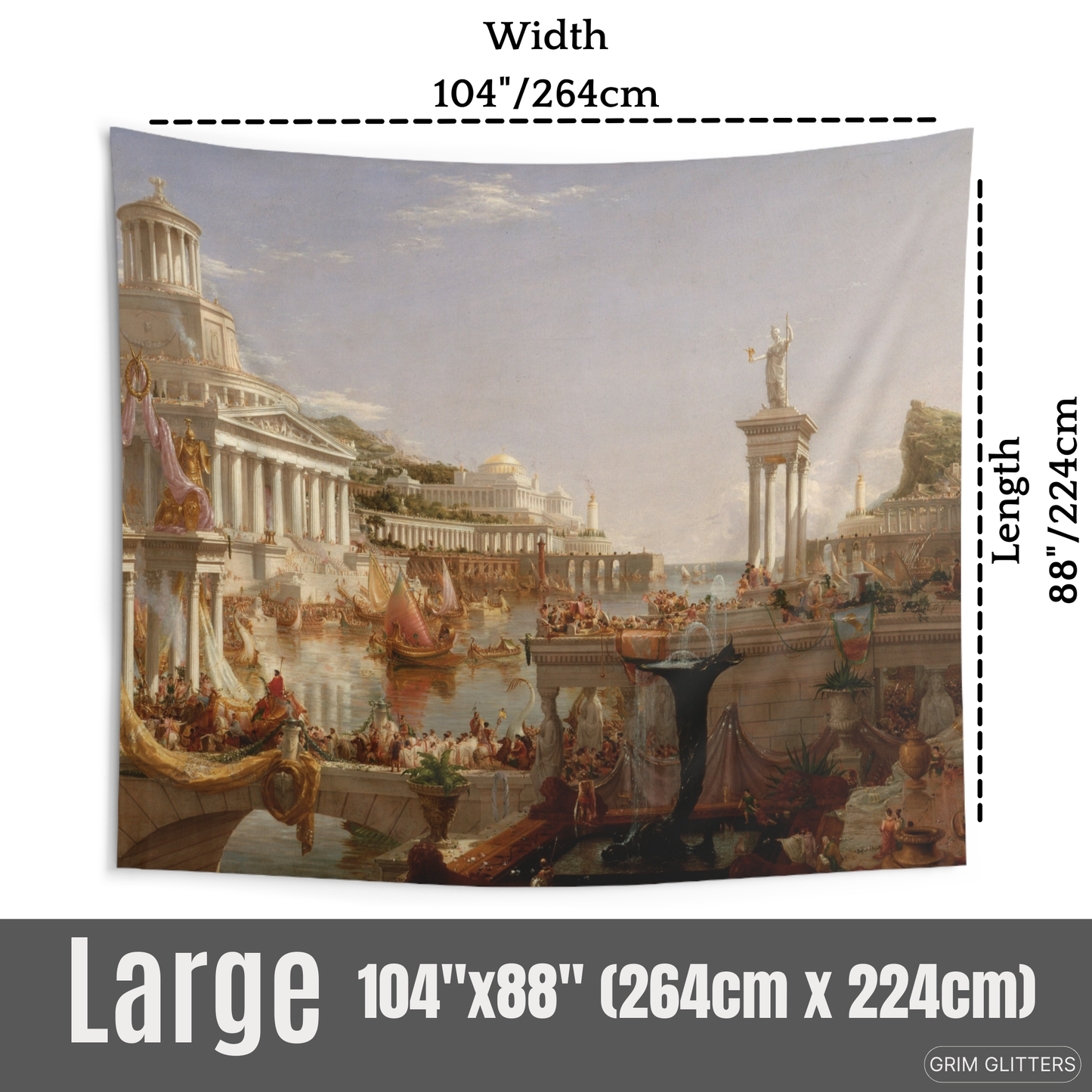 The Course of Empire: The Consummation of Empire Tapestry - Thomas Cole