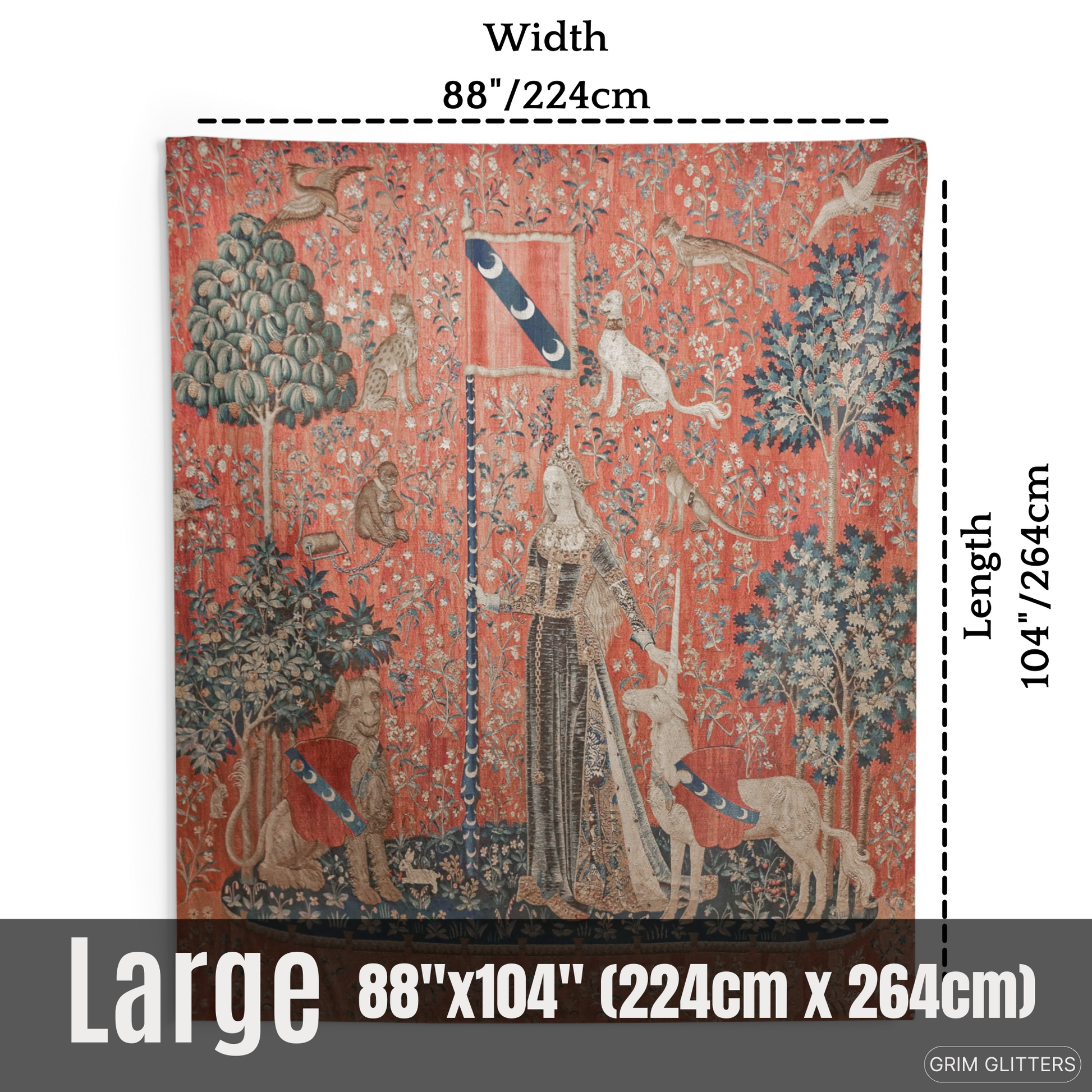 Step into medieval art with The Lady and the Unicorn (Touch) Tapestry. This piece brings historical charm and magic, perfect for any room.