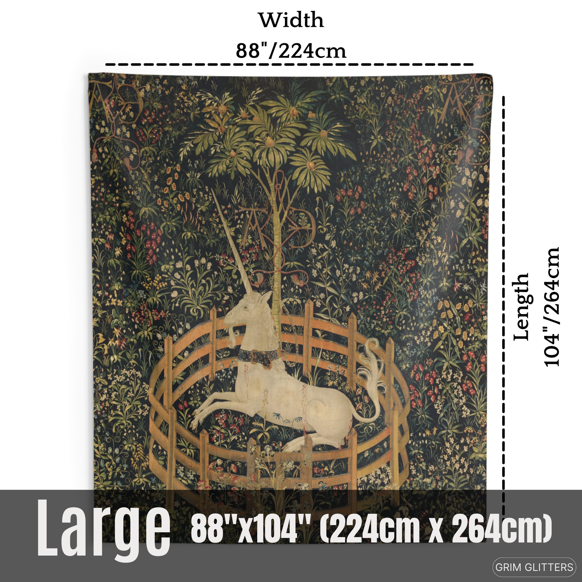 Transport yourself to a world of enchantment with the Unicorn in Captivity Tapestry. This medieval masterpiece adds mystical beauty and charm to any space.