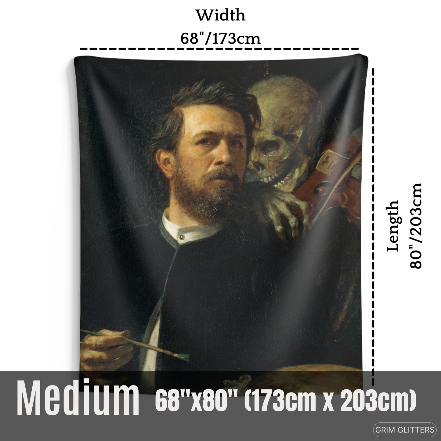 Self-Portrait with Death Playing the Fiddle Tapestry - Arnold Böcklin