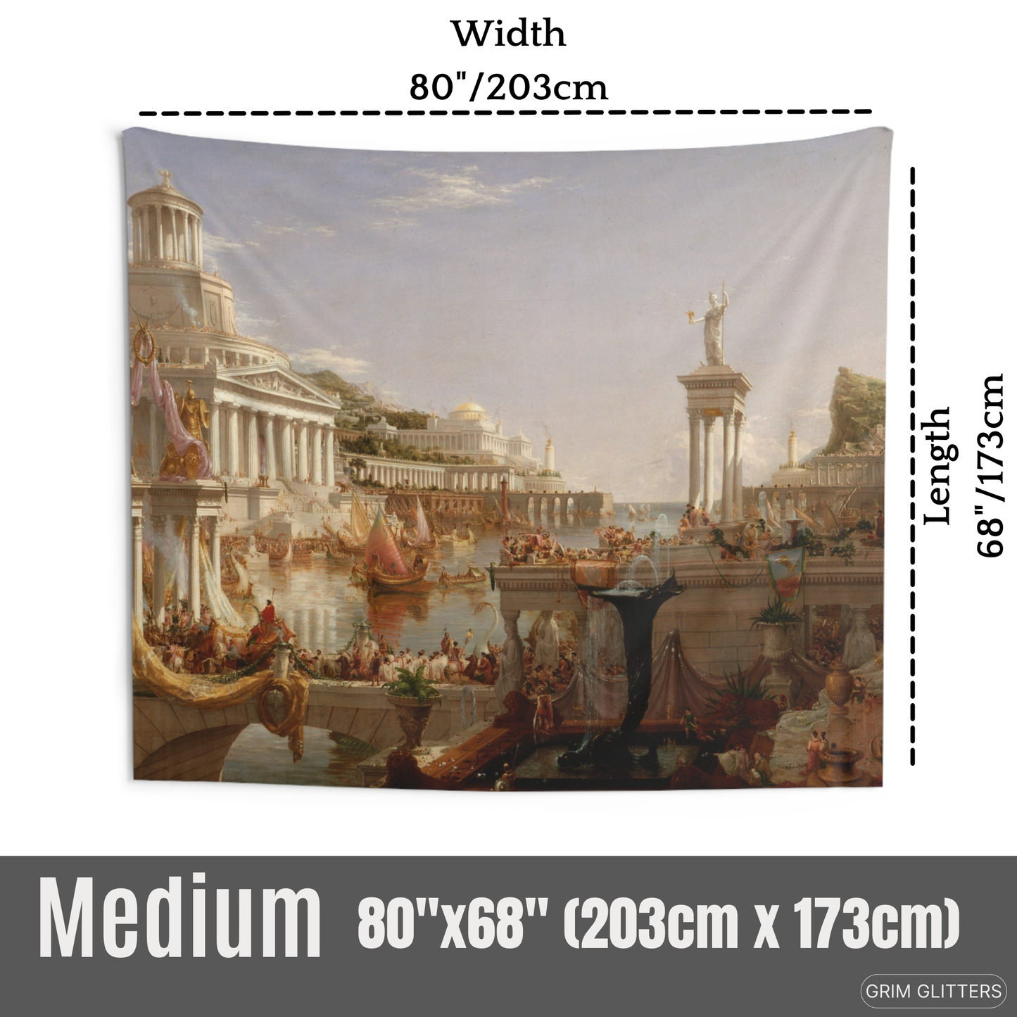 The Course of Empire: The Consummation of Empire Tapestry - Thomas Cole