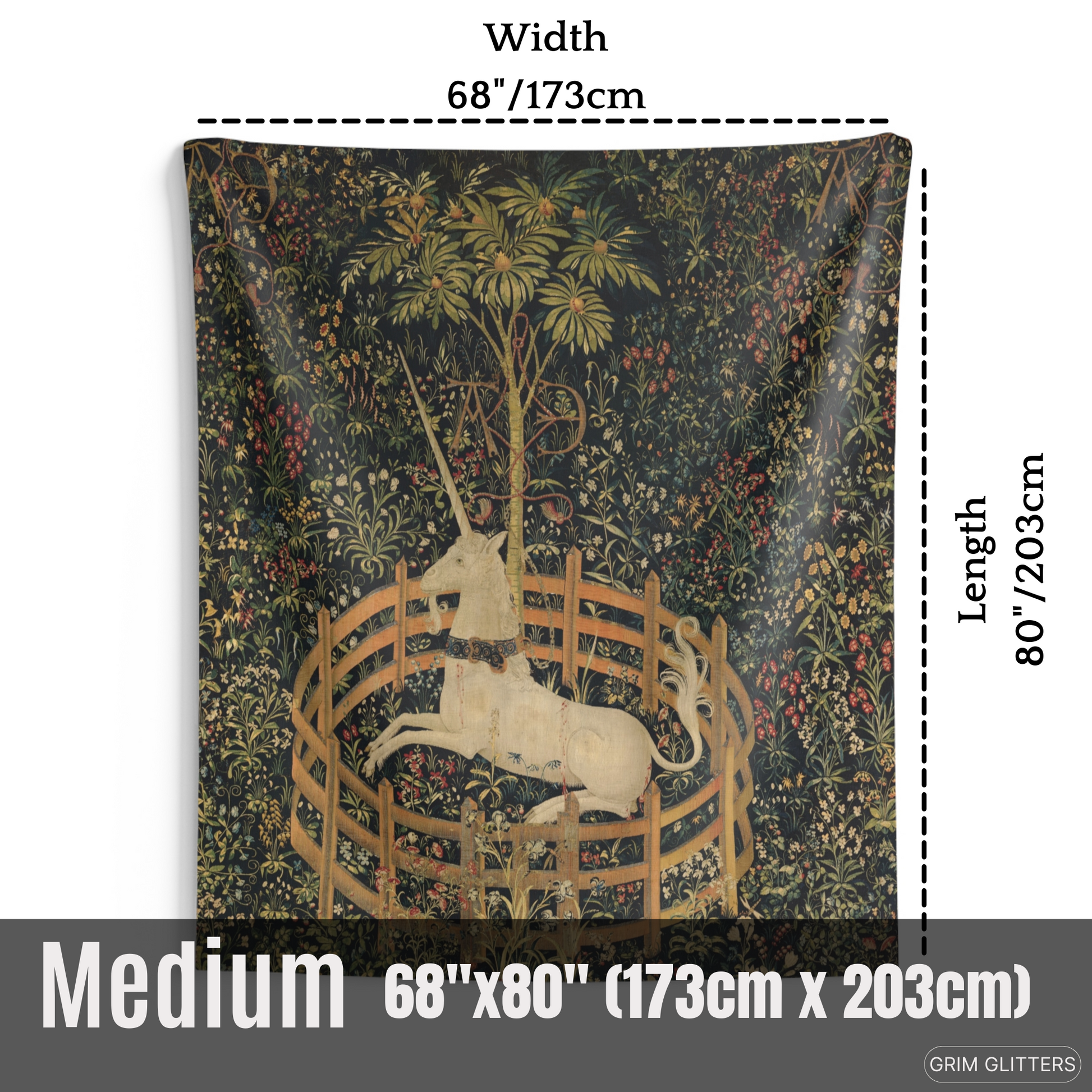 Transport yourself to a world of enchantment with the Unicorn in Captivity Tapestry. This medieval masterpiece adds mystical beauty and charm to any space.