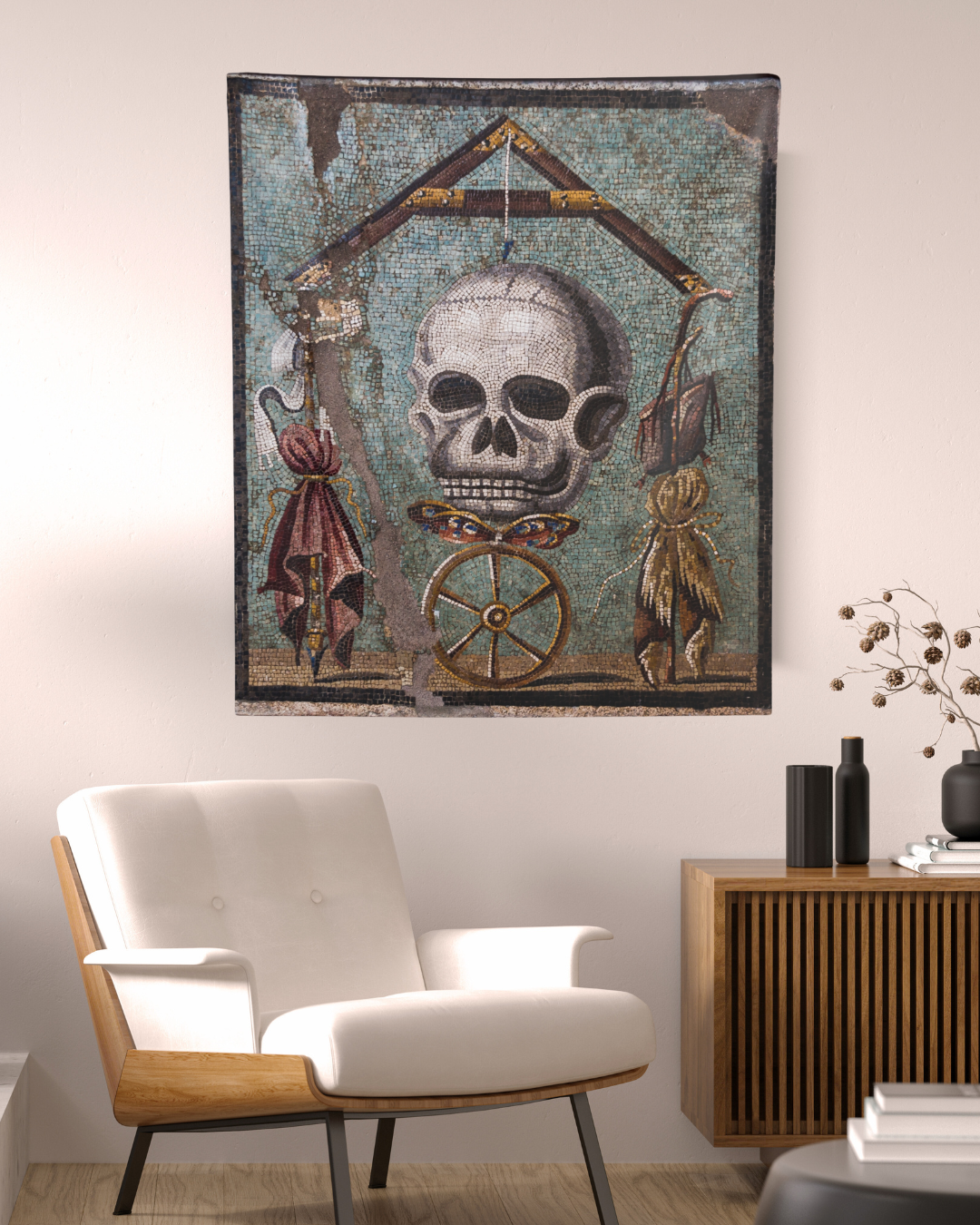 Memento Mori Mosaic Tapestry - Grim Glitters