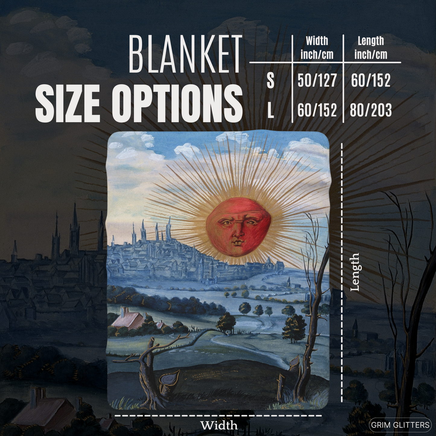 Wrap yourself in the enchantment of the Splendor Solis Sherpa Fleece Blanket from Grim Glitters. Featuring the mystical "A Red Sun Rises" design.