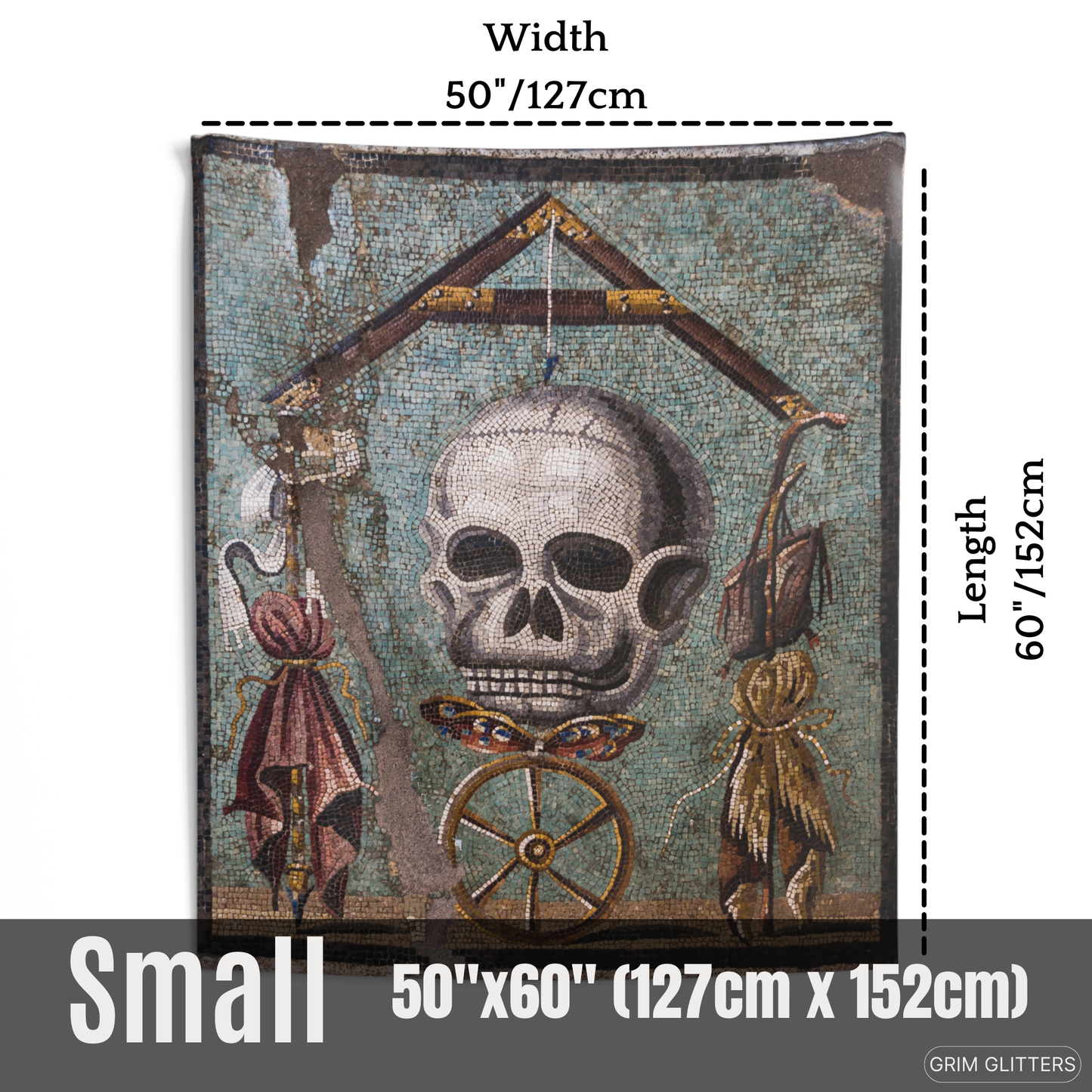 Memento Mori Mosaic Tapestry - Grim Glitters