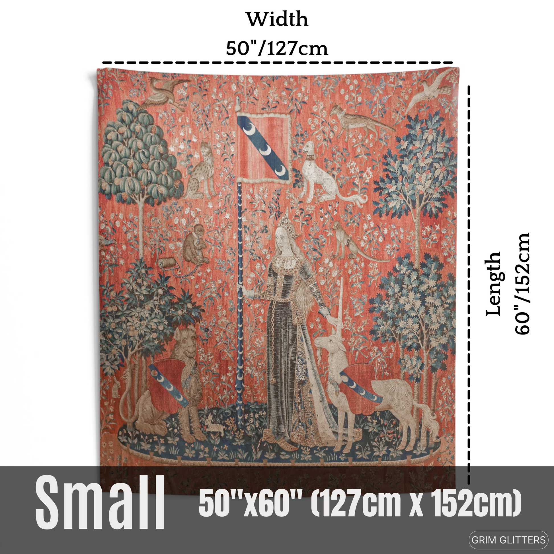 Step into medieval art with The Lady and the Unicorn (Touch) Tapestry. This piece brings historical charm and magic, perfect for any room.