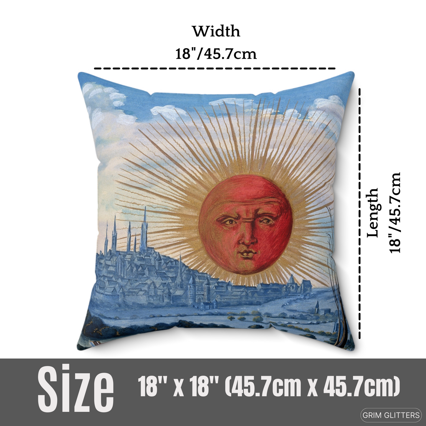 Add a touch of alchemical elegance to your decor with the Splendor Solis Square Pillow from Grim Glitters. Featuring the intricate "A Red Sun Rises" design, this pillow combines historical charm with modern comfort. Perfect for any room.