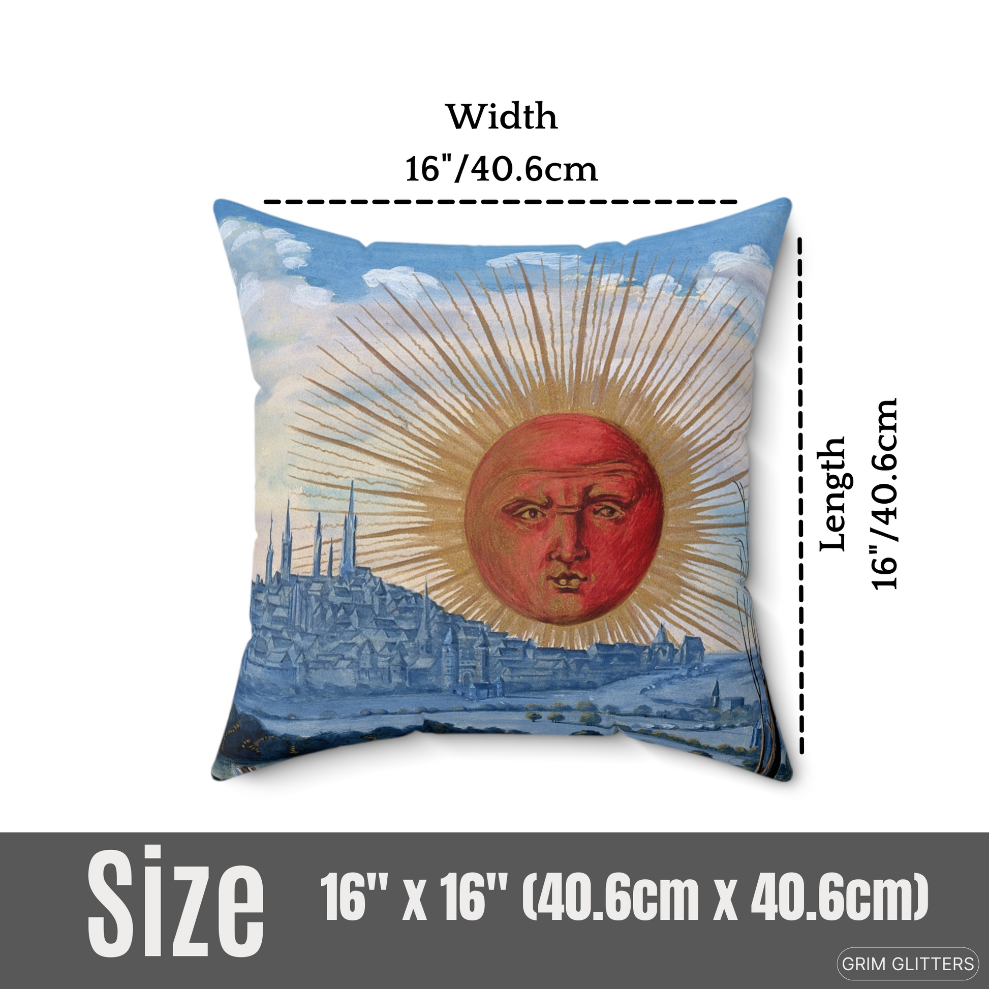 Add a touch of alchemical elegance to your decor with the Splendor Solis Square Pillow from Grim Glitters. Featuring the intricate "A Red Sun Rises" design, this pillow combines historical charm with modern comfort. Perfect for any room.