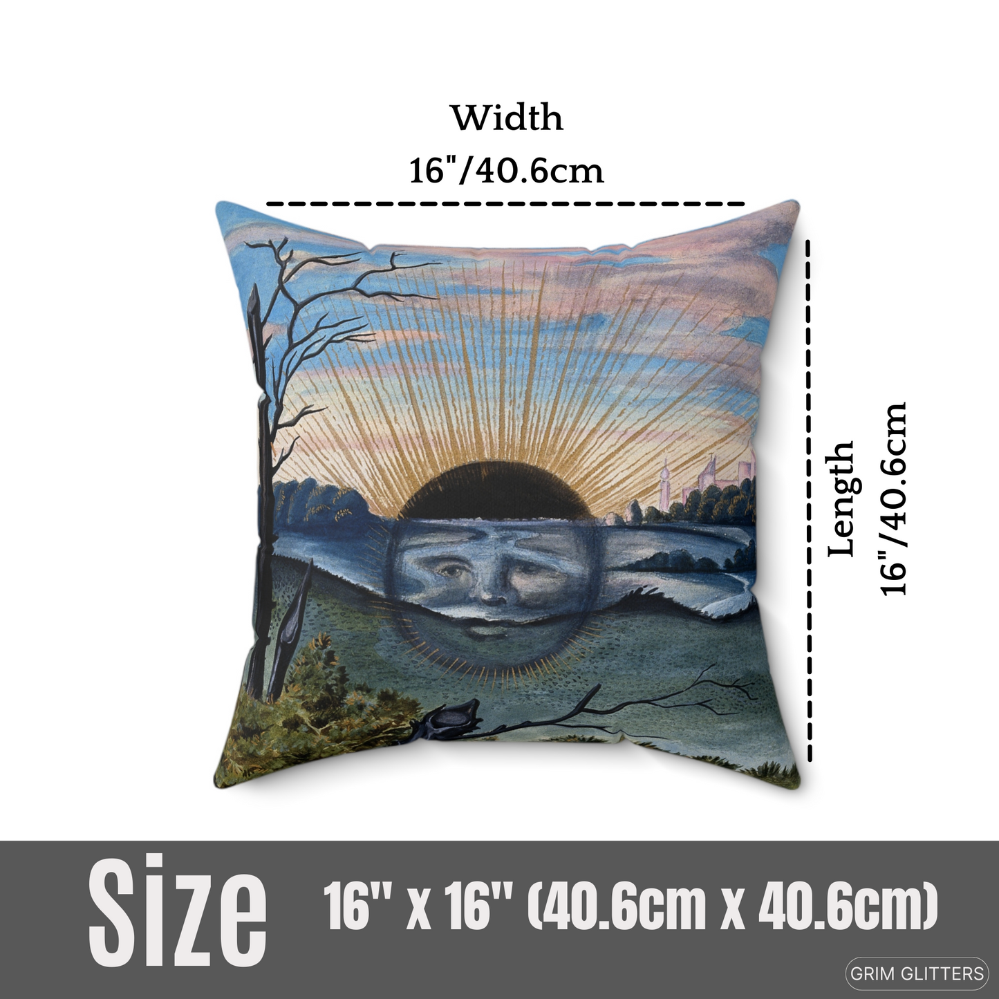 Add a touch of alchemical mystique to your decor with the Splendor Solis Square Pillow from Grim Glitters. Featuring the intricate "A Black Sun Descends" design, this eco-friendly pillow combines historical charm with modern comfort, perfect for any room.