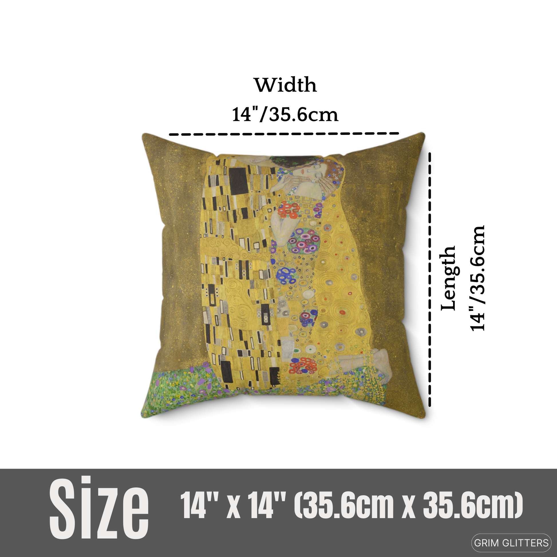 Elevate your living space with the timeless romance of Gustav Klimt's "The Kiss." This luxurious square pillow features Klimt's iconic artwork, adding elegance and enchantment to any room. Perfect for art lovers, it combines historical beauty with modern