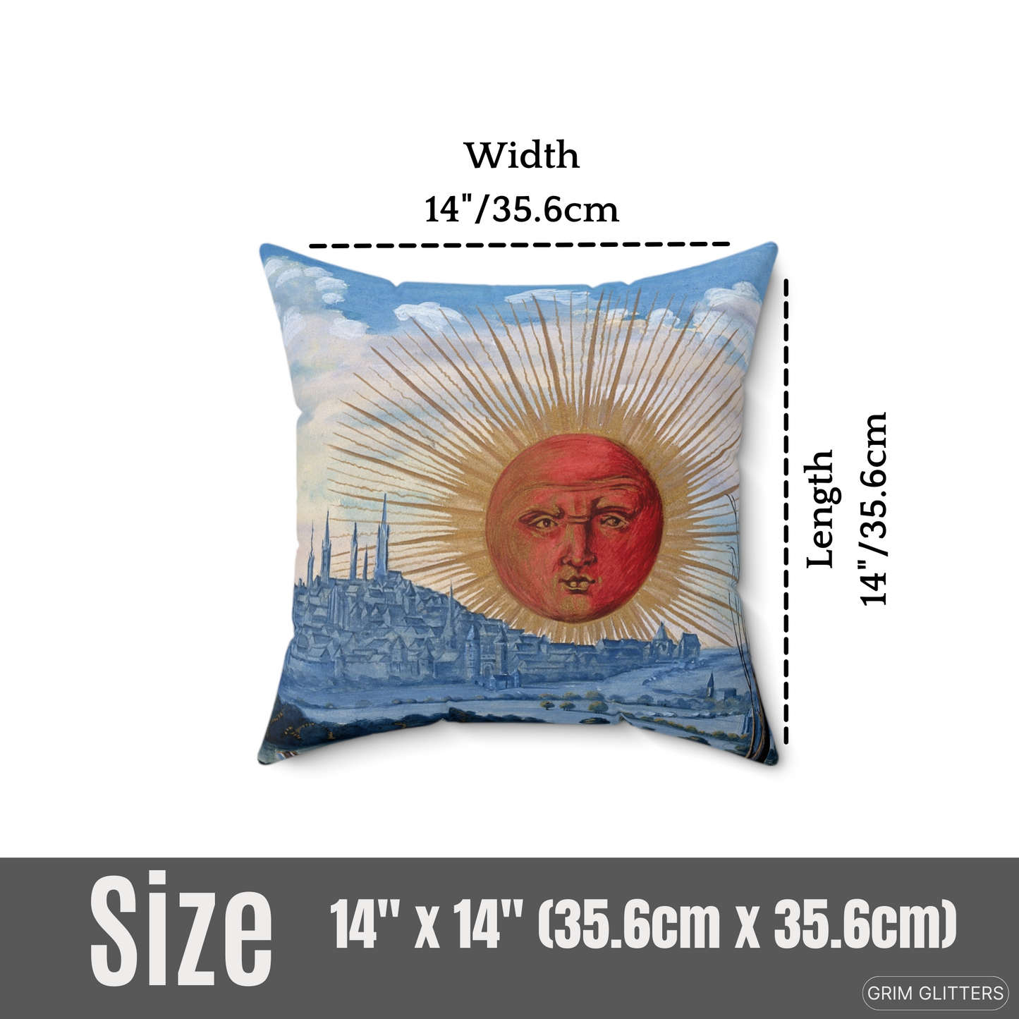 Add a touch of alchemical elegance to your decor with the Splendor Solis Square Pillow from Grim Glitters. Featuring the intricate "A Red Sun Rises" design, this pillow combines historical charm with modern comfort. Perfect for any room.