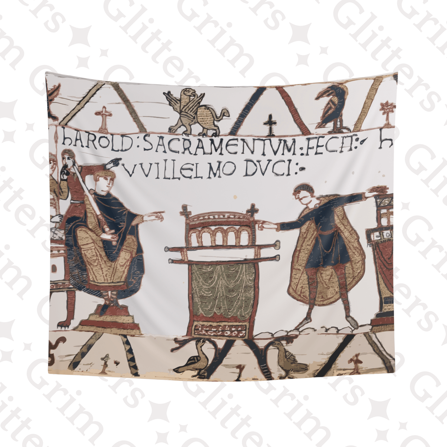 Bayeux Style Indoor Tapestry - Harold Swearing Oath on Holy Relics - Grim GlittersTapestries60" × 50"