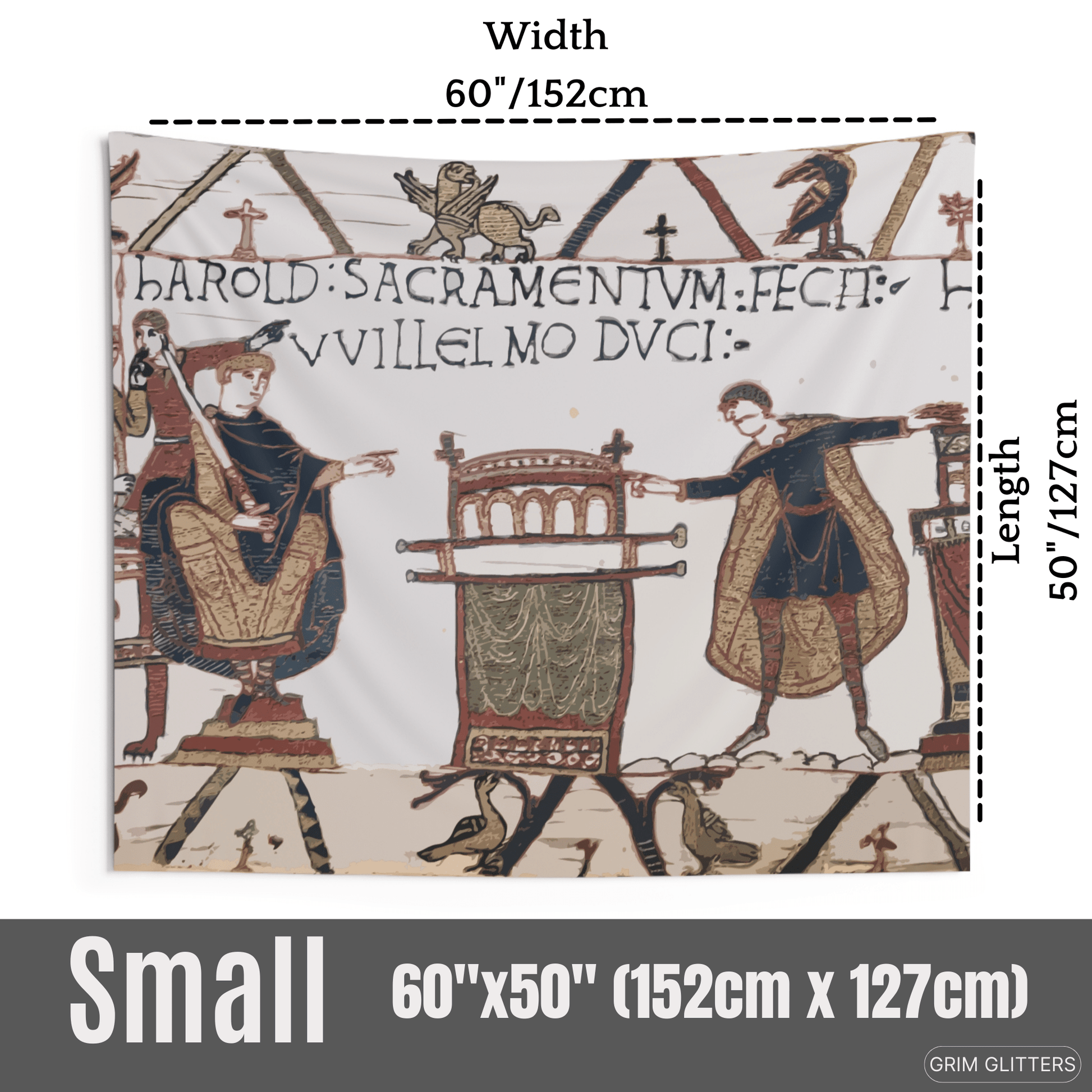 Bayeux Style Indoor Tapestry - Harold Swearing Oath on Holy Relics - Grim GlittersTapestries60" × 50"