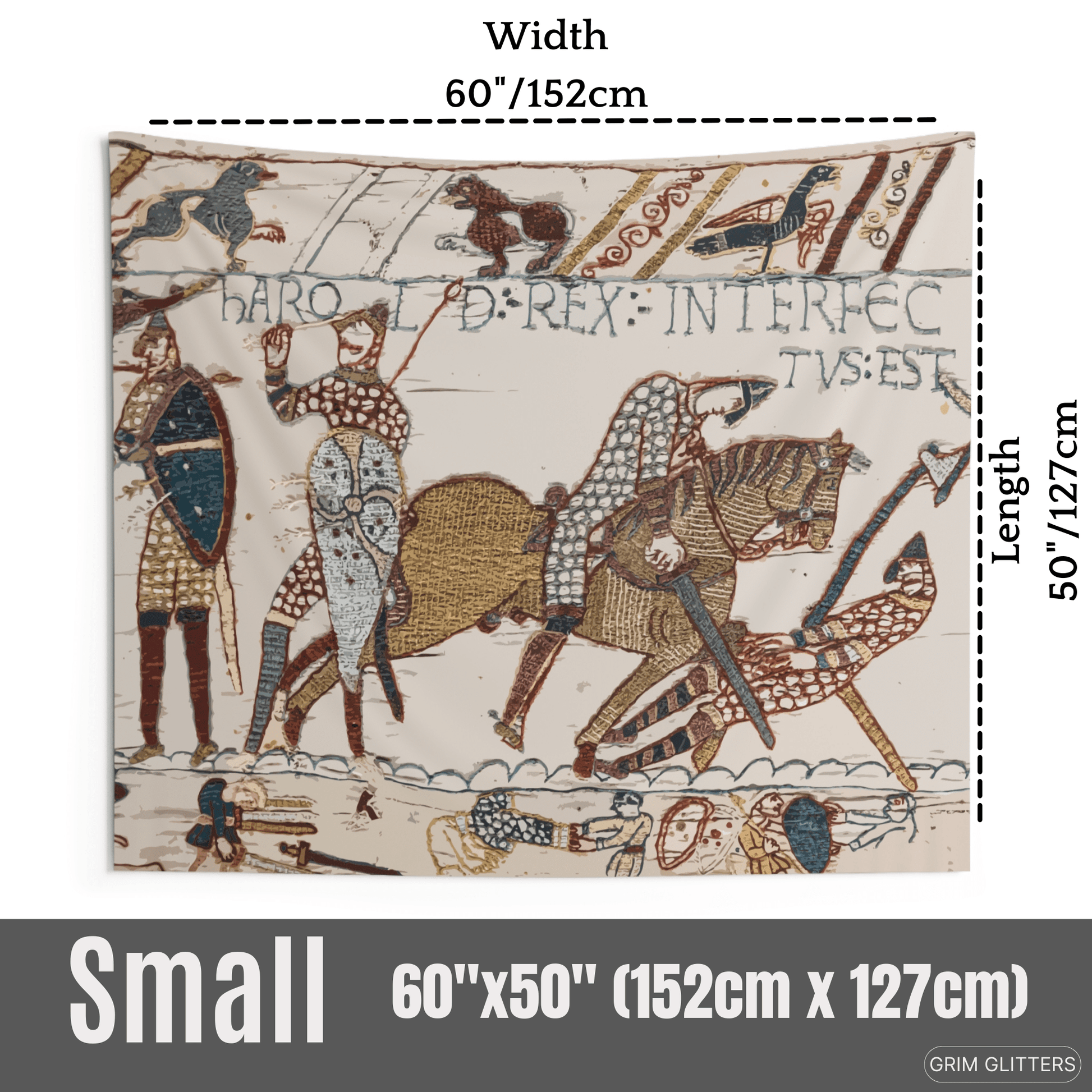 Bayeux Style Indoor Tapestry - The Death of King Harold - Grim GlittersTapestries60" × 50"