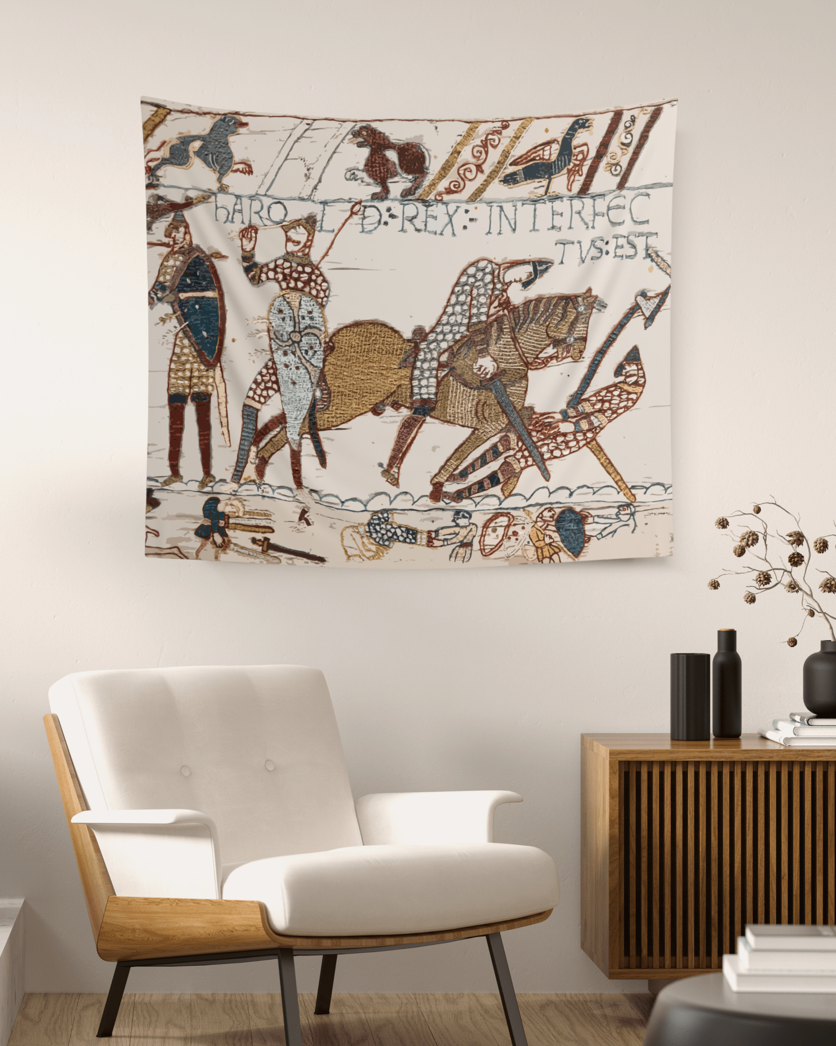 Bayeux Style Indoor Tapestry - The Death of King Harold - Grim GlittersTapestries104" × 88"