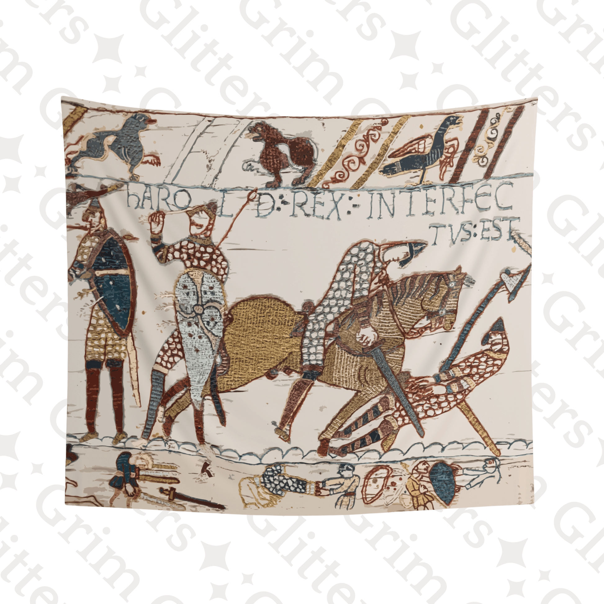 Bayeux Style Indoor Tapestry - The Death of King Harold - Grim GlittersTapestries60" × 50"