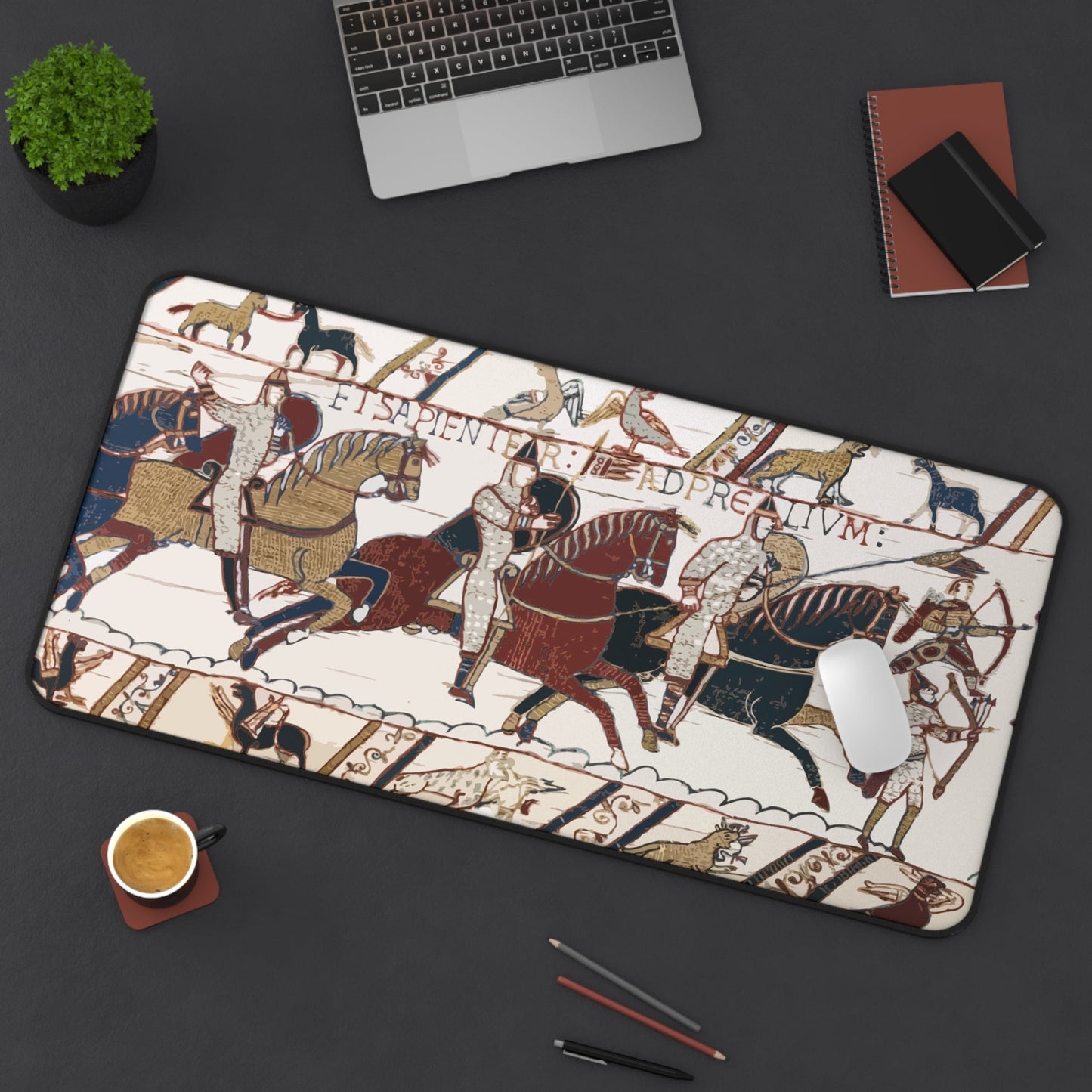 Bayeux Tapestry Desk Mat - The Battle of Hastings - Norman Knights and Archers - Grim GlittersDesk Mats12" × 22"