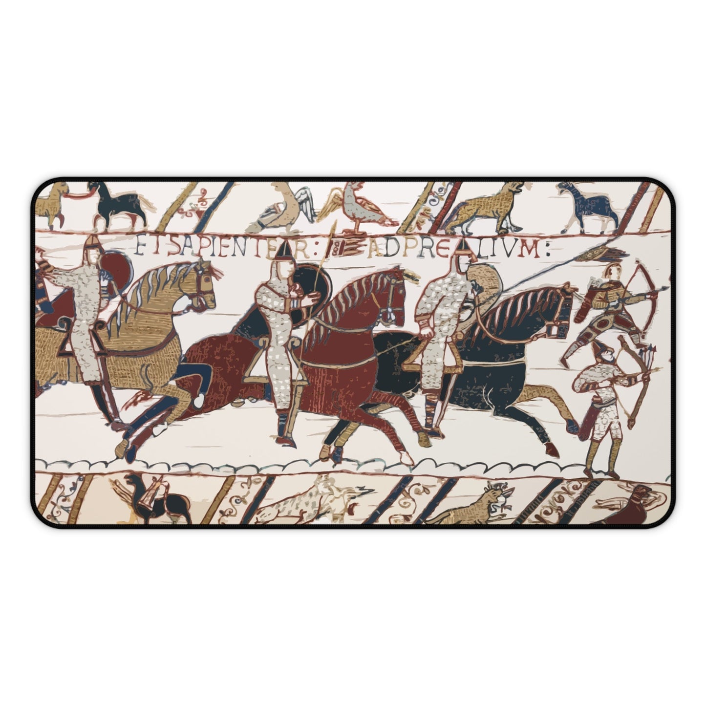 Bayeux Tapestry Desk Mat - The Battle of Hastings - Norman Knights and Archers - Grim GlittersDesk Mats12" × 22"