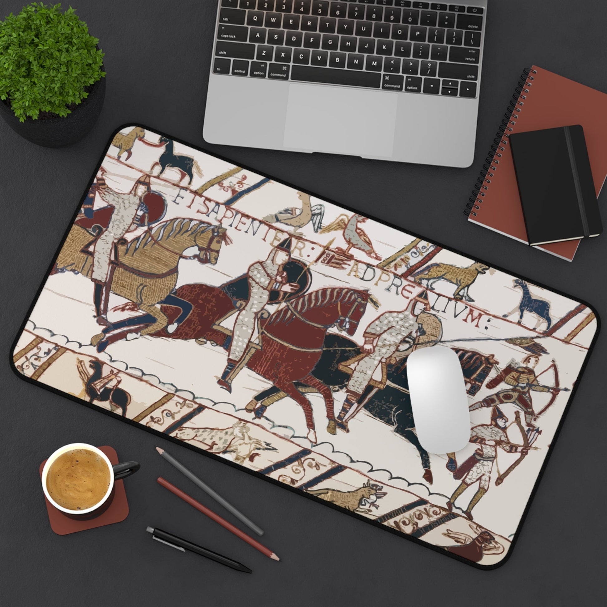 Bayeux Tapestry Desk Mat - The Battle of Hastings - Norman Knights and Archers - Grim GlittersDesk Mats15.5" × 31"