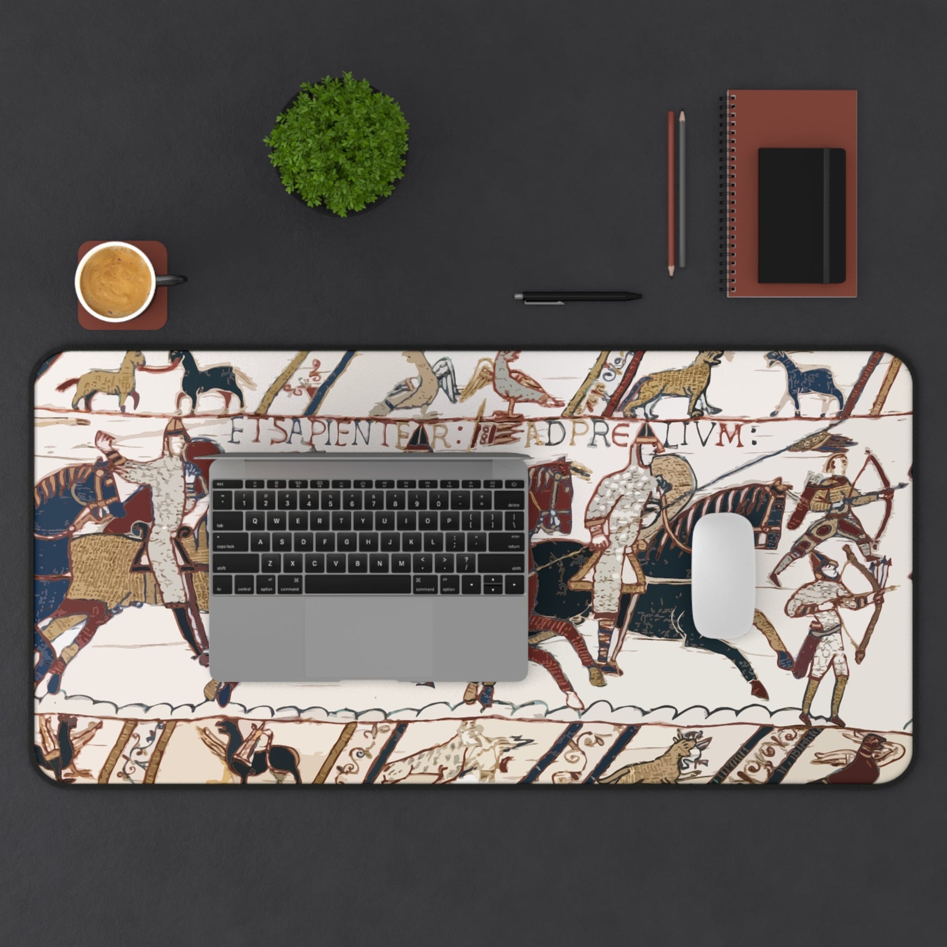 Bayeux Tapestry Desk Mat - The Battle of Hastings - Norman Knights and Archers - Grim GlittersDesk Mats12" × 22"