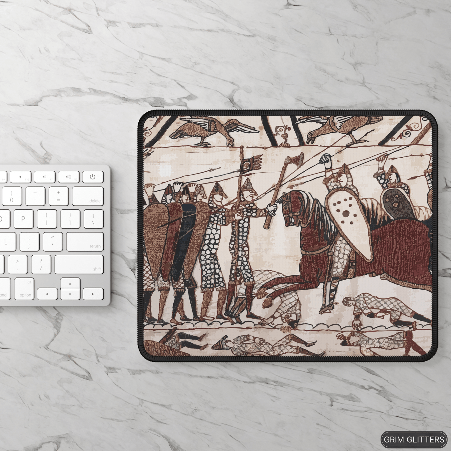 Bayeux Tapestry Gaming Mouse Pad - Norman Knights Charge Anglo - Saxon Warriors - Grim GlittersMouse PadsRectangle9" × 7"